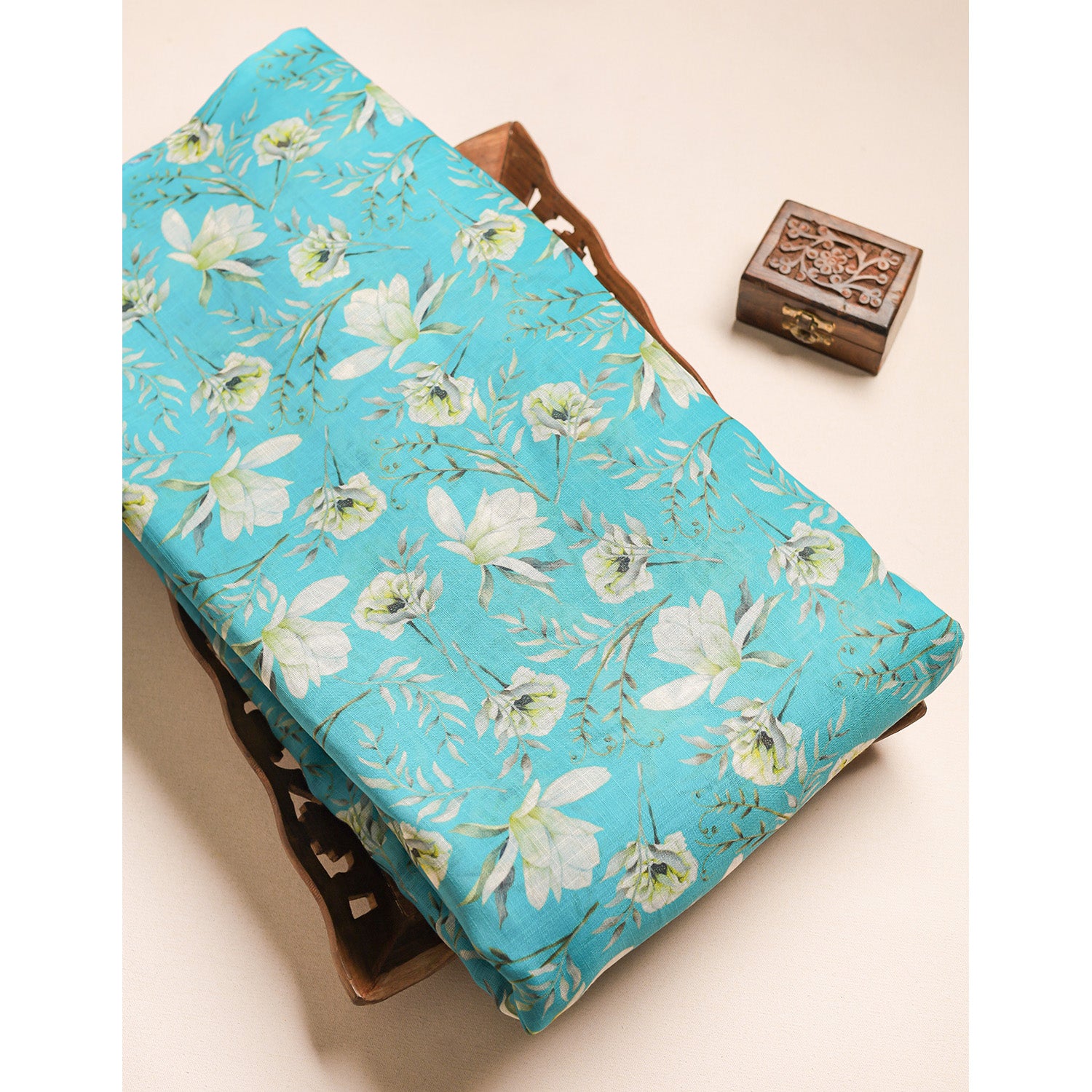 SEMI LINEN PRINTED FABRIC