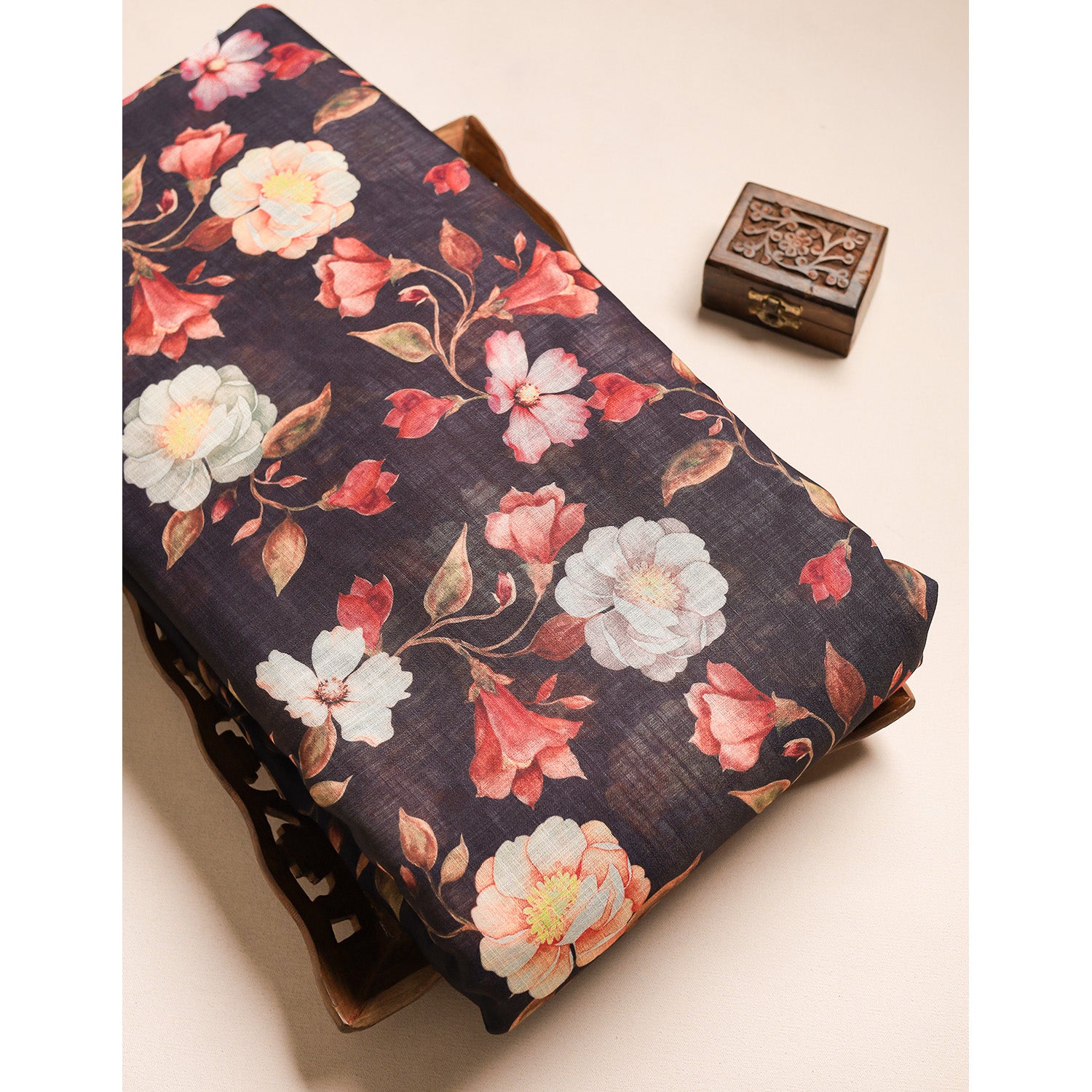 SEMI LINEN PRINTED FABRIC