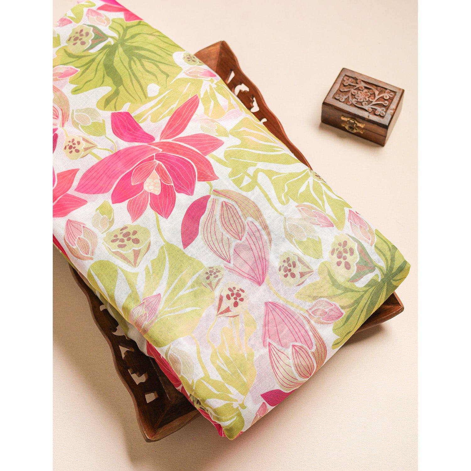 SEMI LINEN PRINTED FABRIC