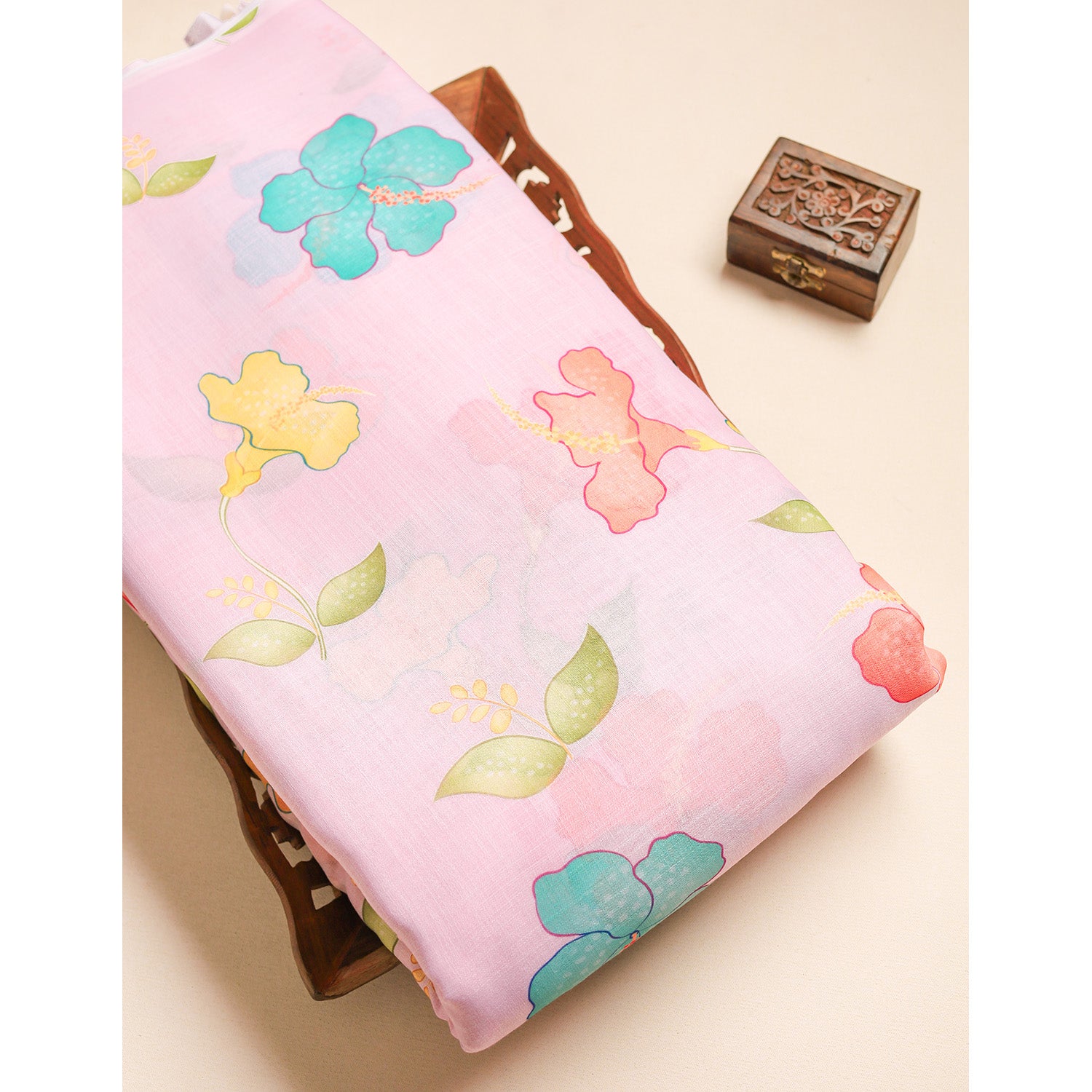 SEMI LINEN PRINTED FABRIC