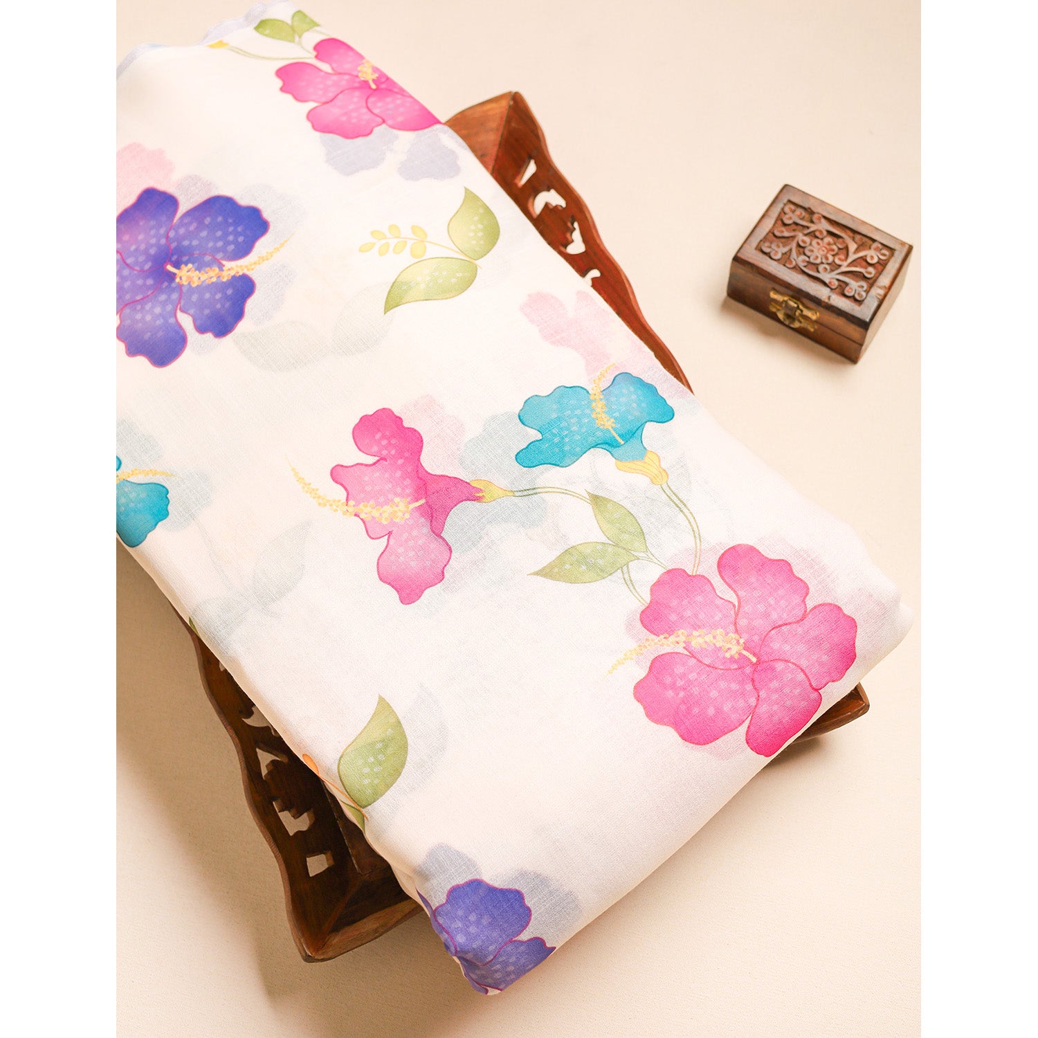 SEMI LINEN PRINTED FABRIC