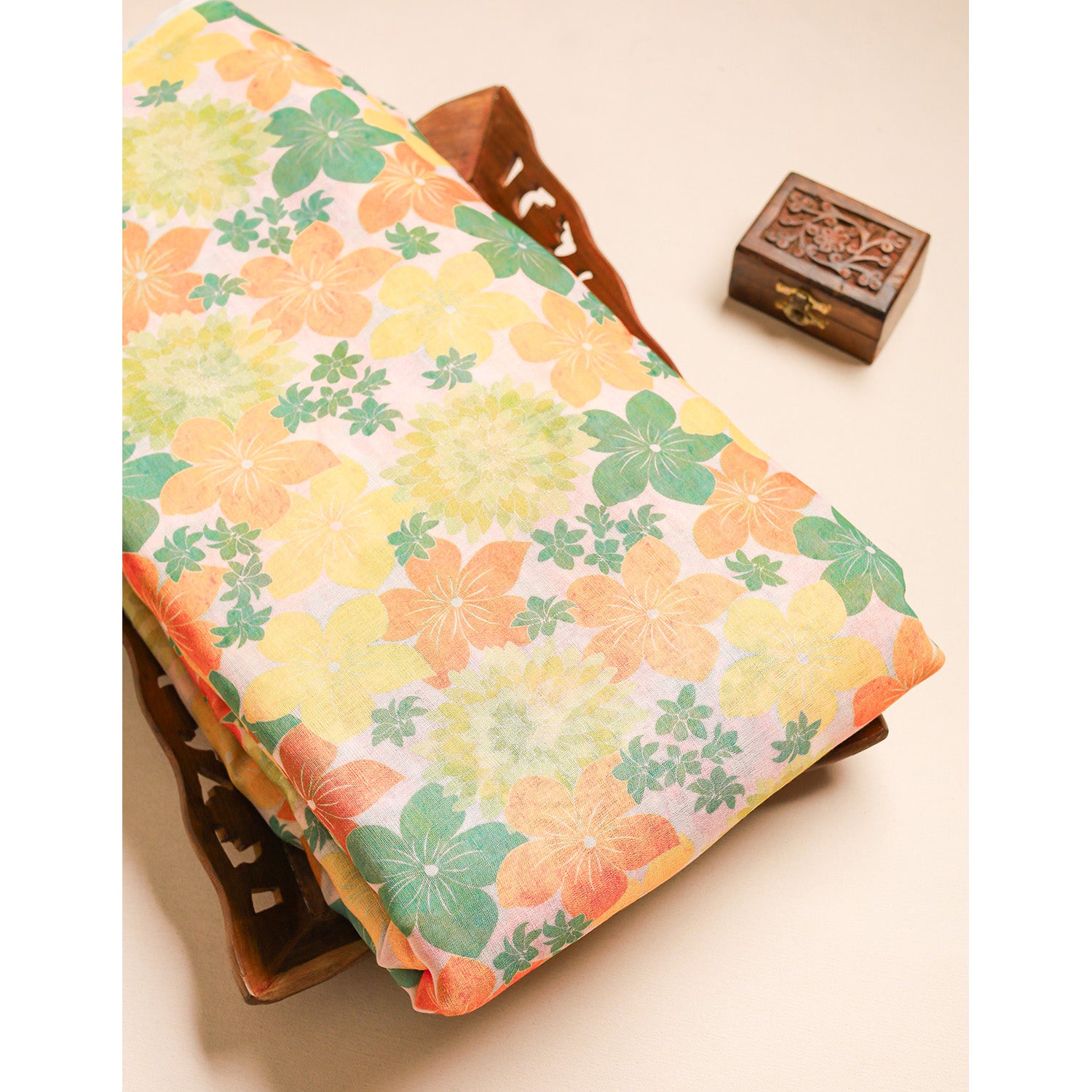 SEMI LINEN PRINTED FABRIC