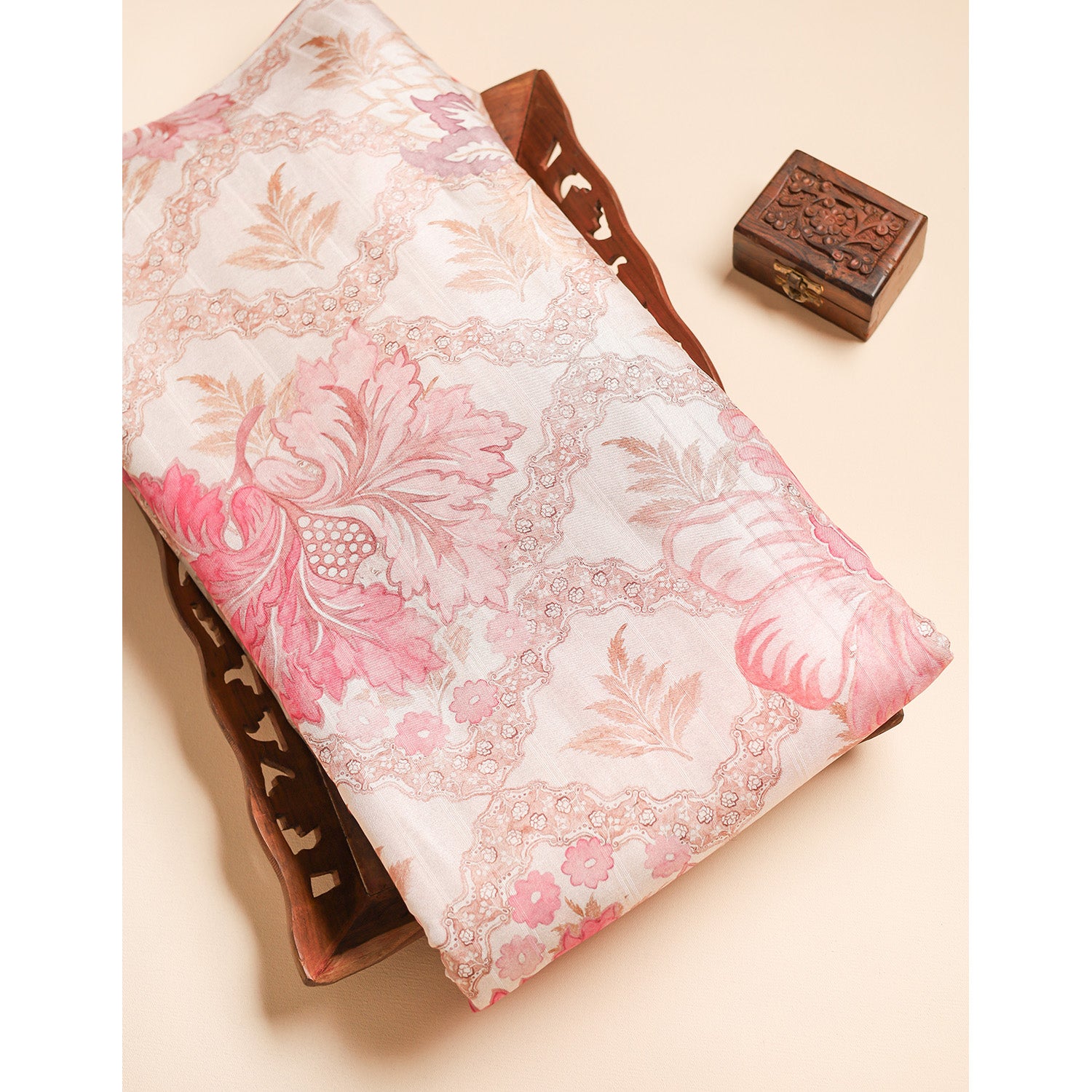 SEMI TUSSAR PRINTED FABRIC