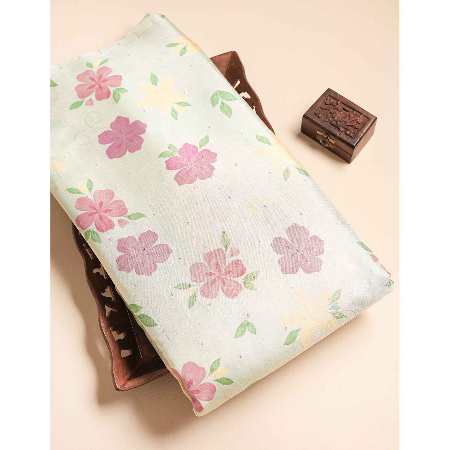 SEMI TUSSAR PRINTED FABRIC