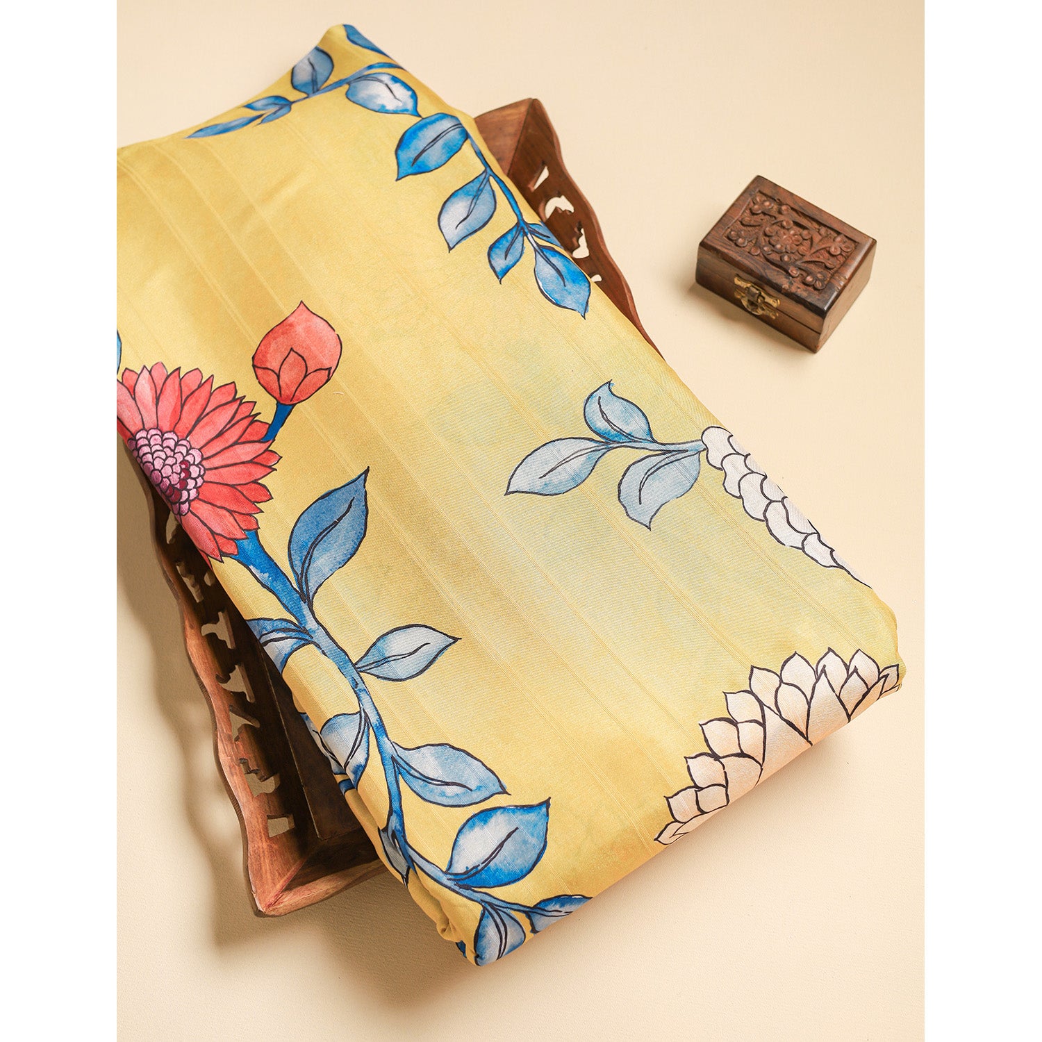 SEMI TUSSAR PRINTED FABRIC