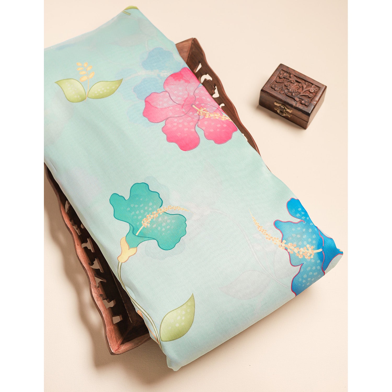 SEMI TUSSAR PRINTED FABRIC