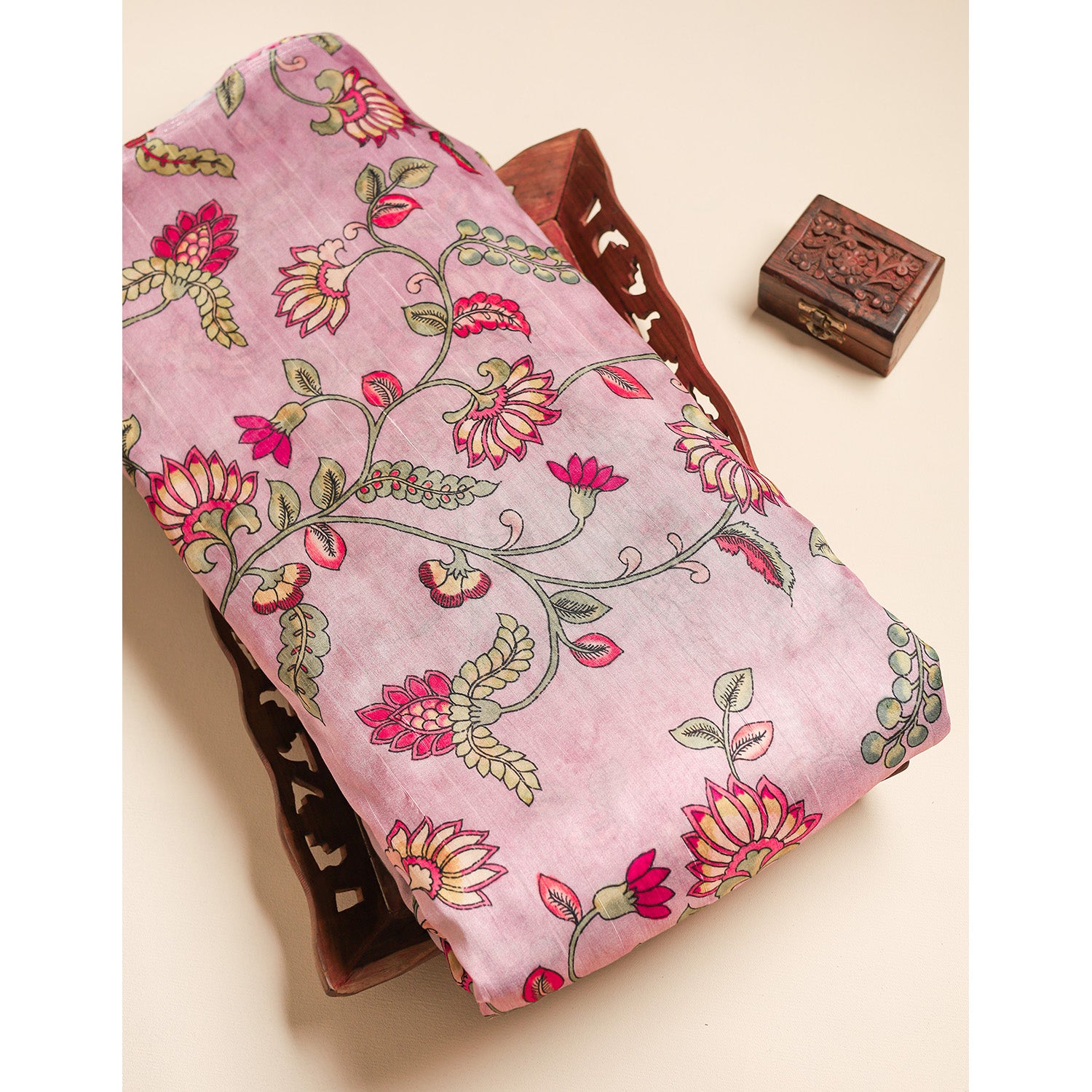 SEMI TUSSAR PRINTED FABRIC