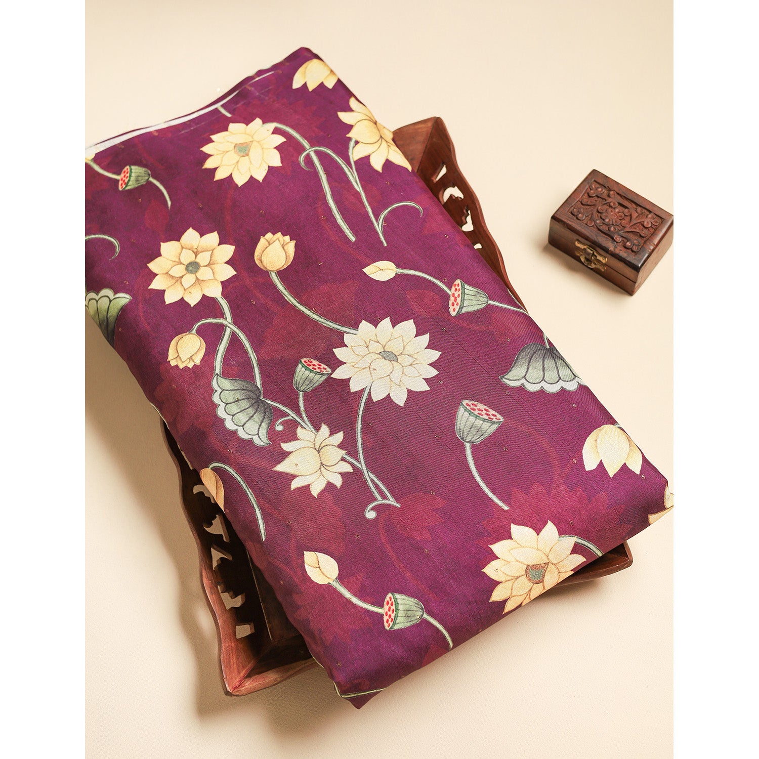 SEMI TUSSAR PRINTED FABRIC