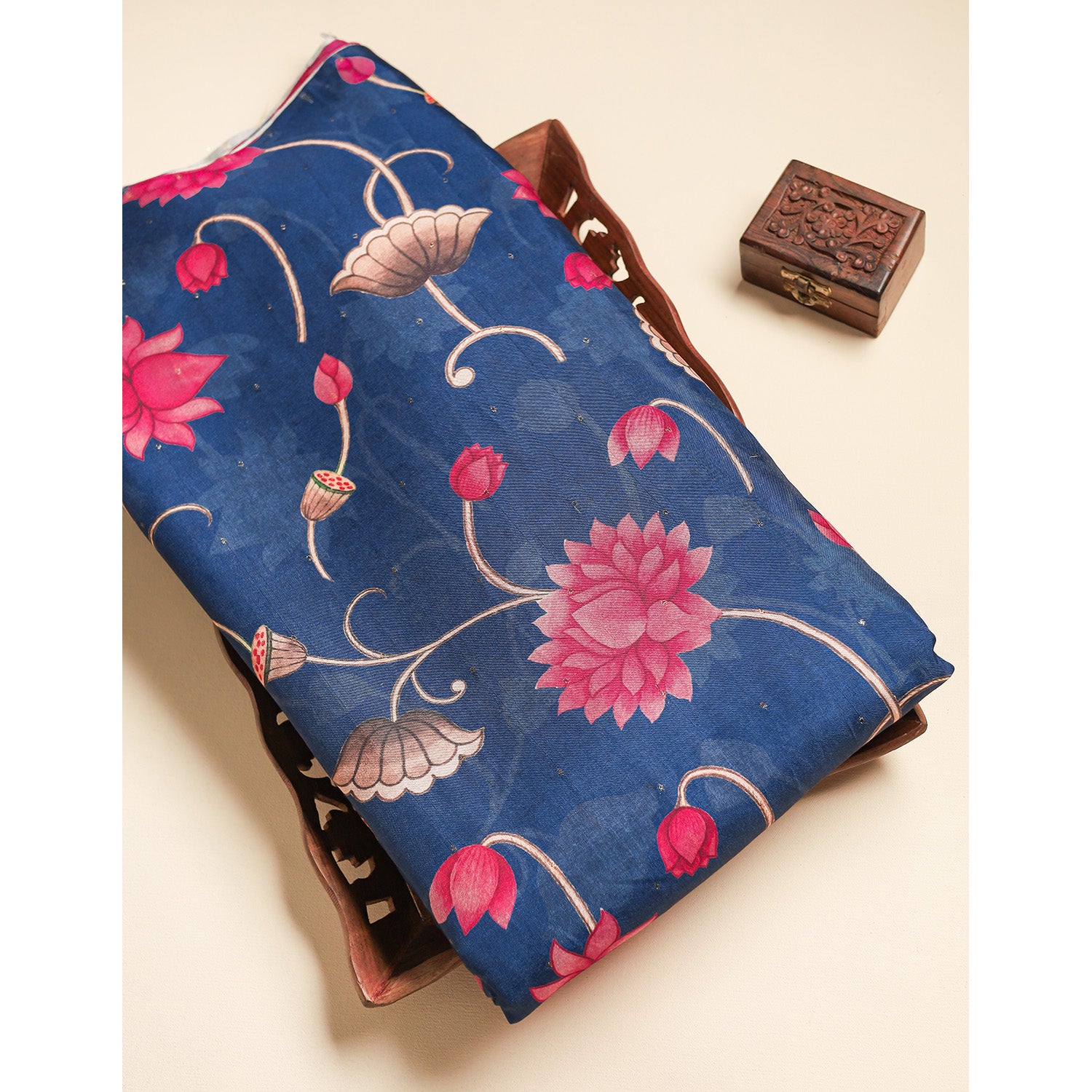 SEMI TUSSAR PRINTED FABRIC