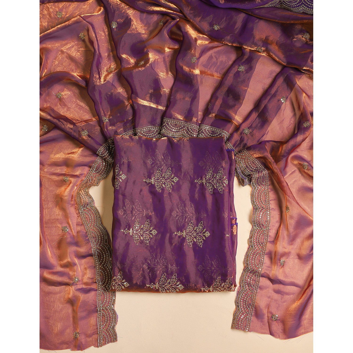 TISSUE SILK EMBROIDERED 2 PIECE SET
