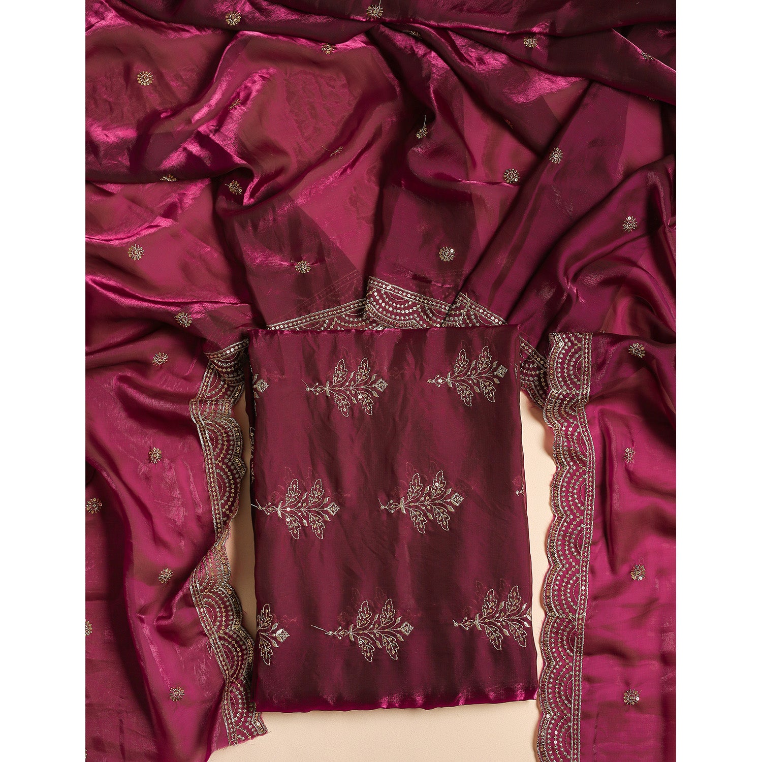 TISSUE SILK EMBROIDERED 2 PIECE SET