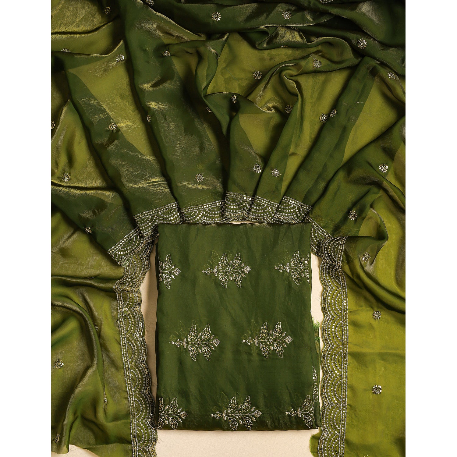 TISSUE SILK EMBROIDERED 2 PIECE SET