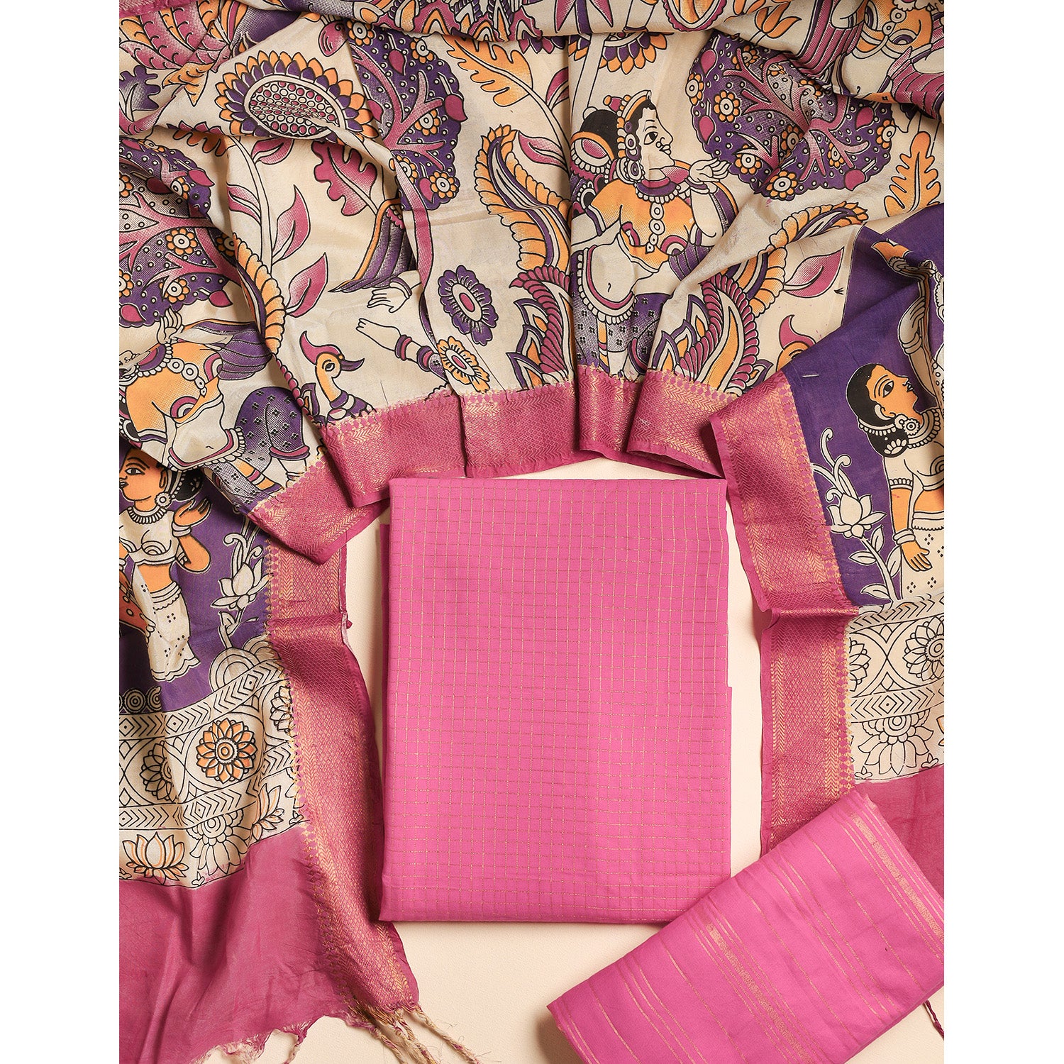 COTTON HANDLOOM LUREX SUIT SET