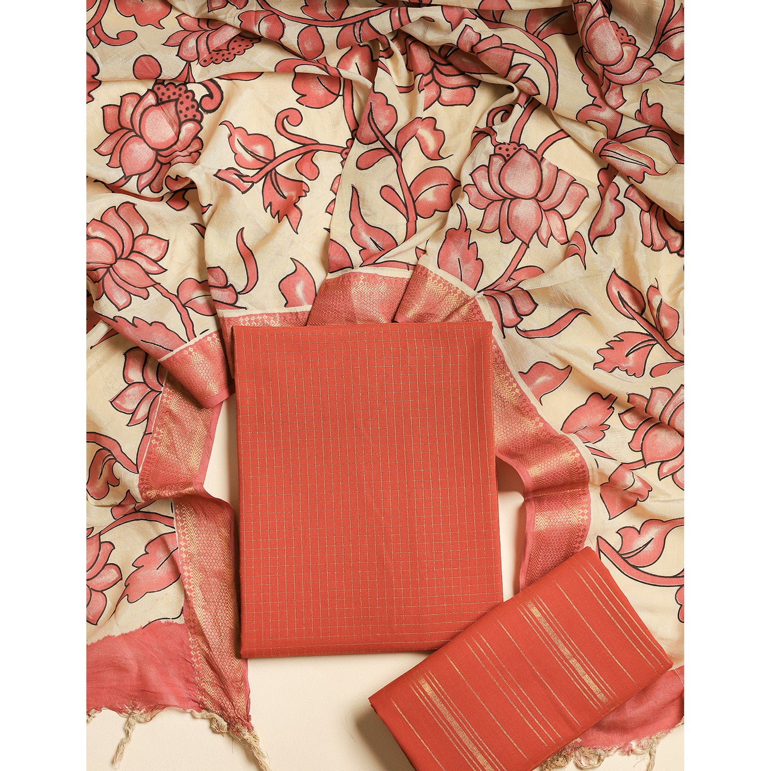 COTTON HANDLOOM LUREX SUIT SET