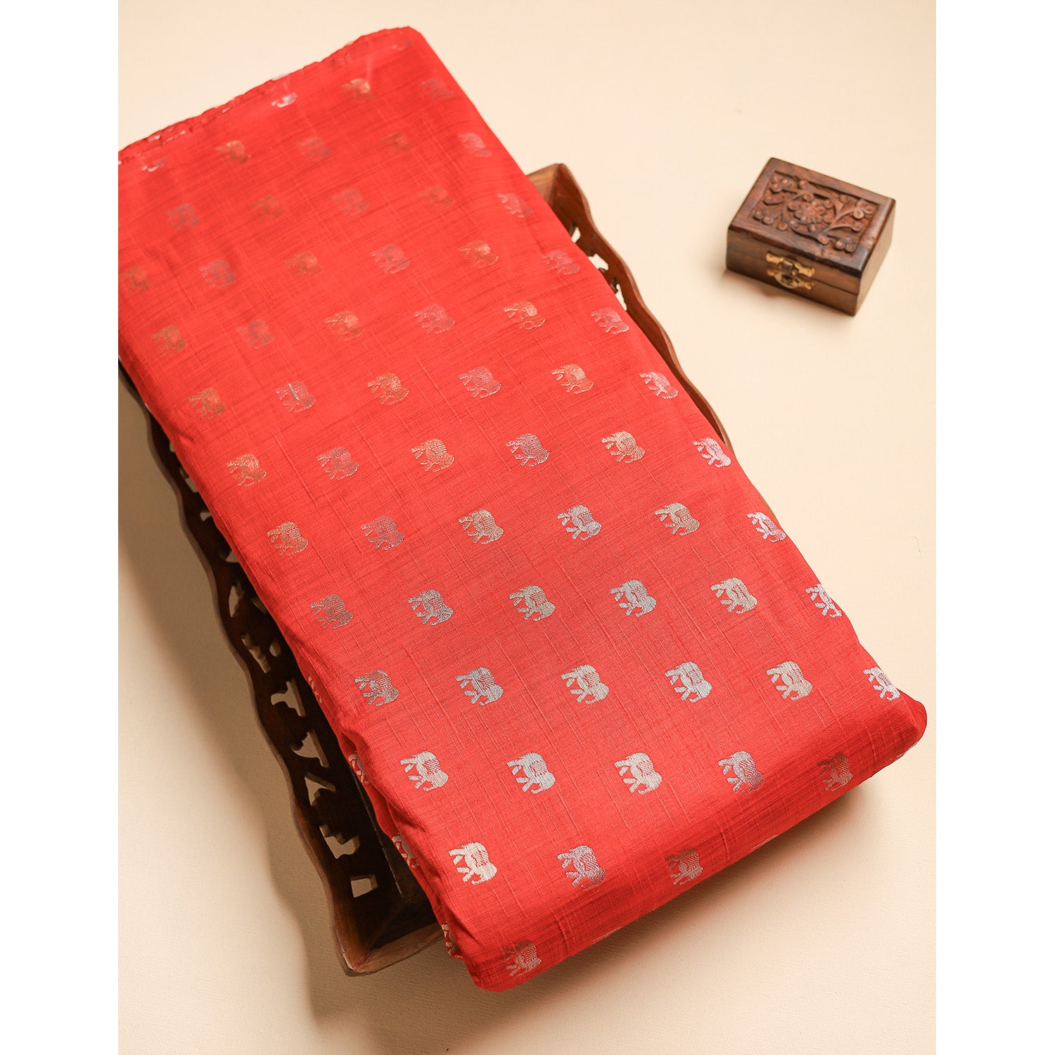 SEMI TUSSAR BROCADE FABRIC