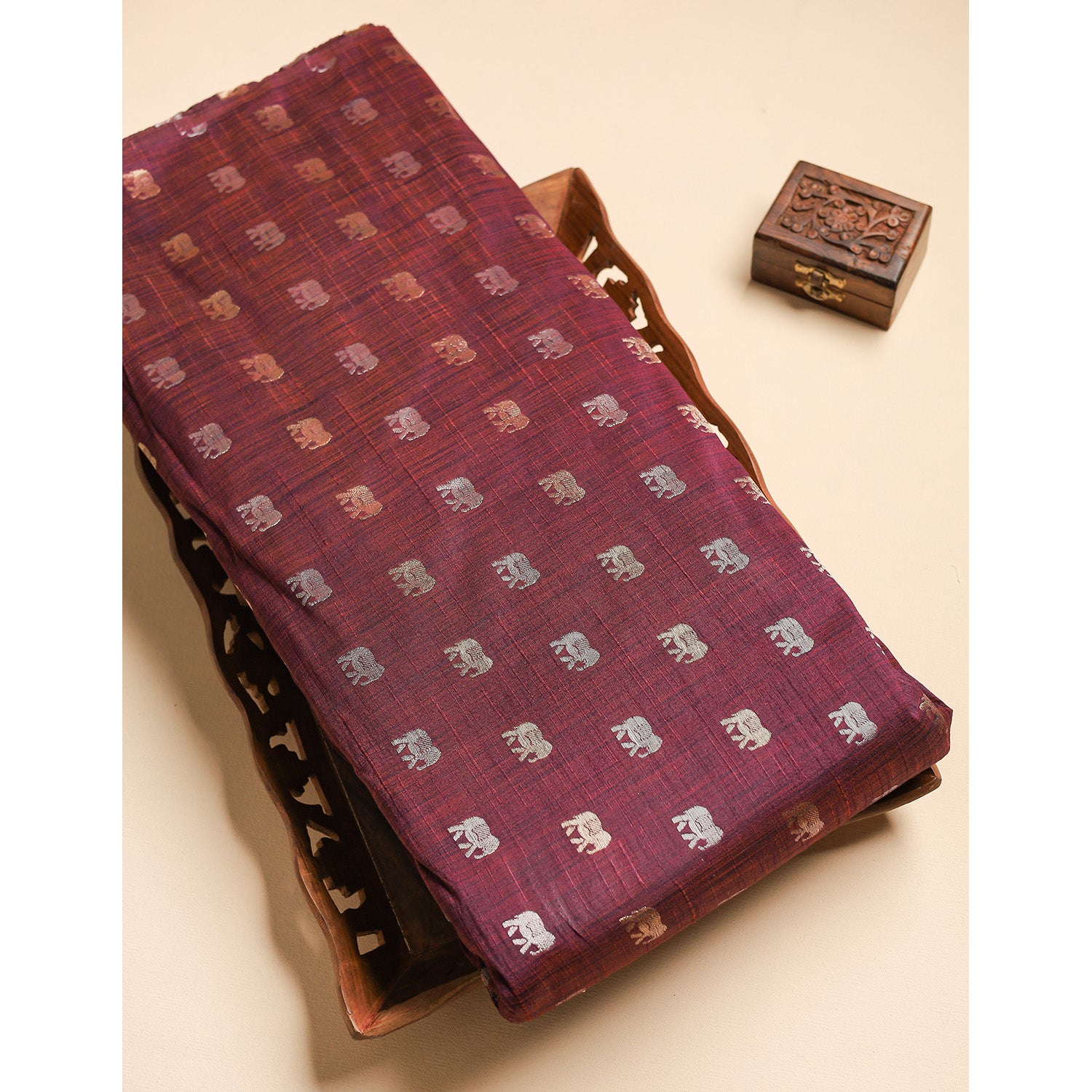 SEMI TUSSAR BROCADE FABRIC