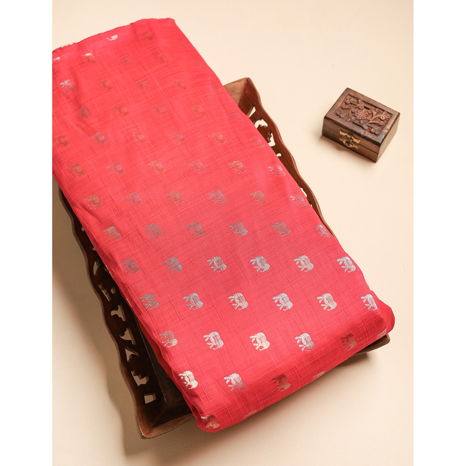 SEMI TUSSAR BROCADE FABRIC