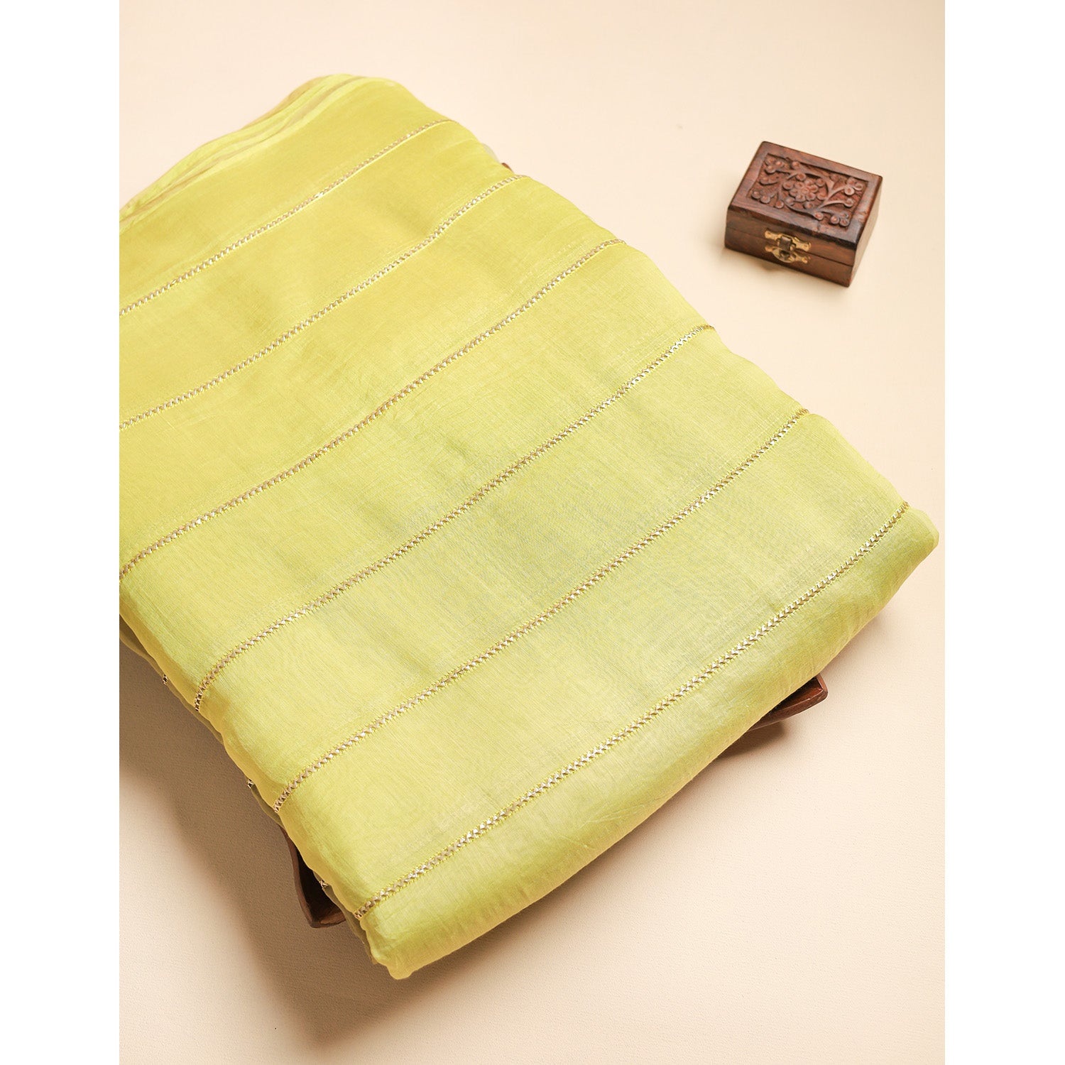 MUL CHANDERI EMBROIDERED FABRIC