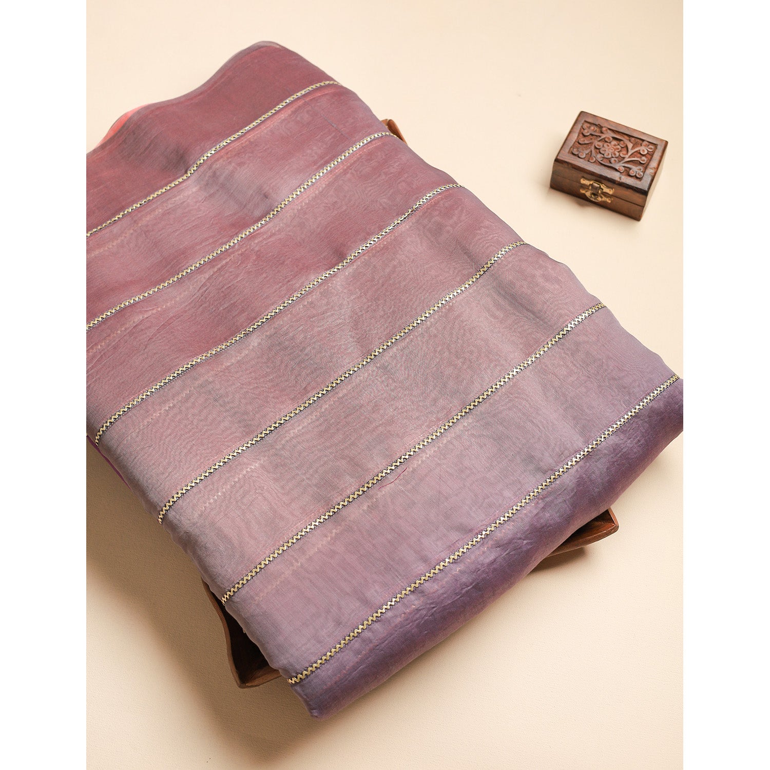 MUL CHANDERI EMBROIDERED FABRIC