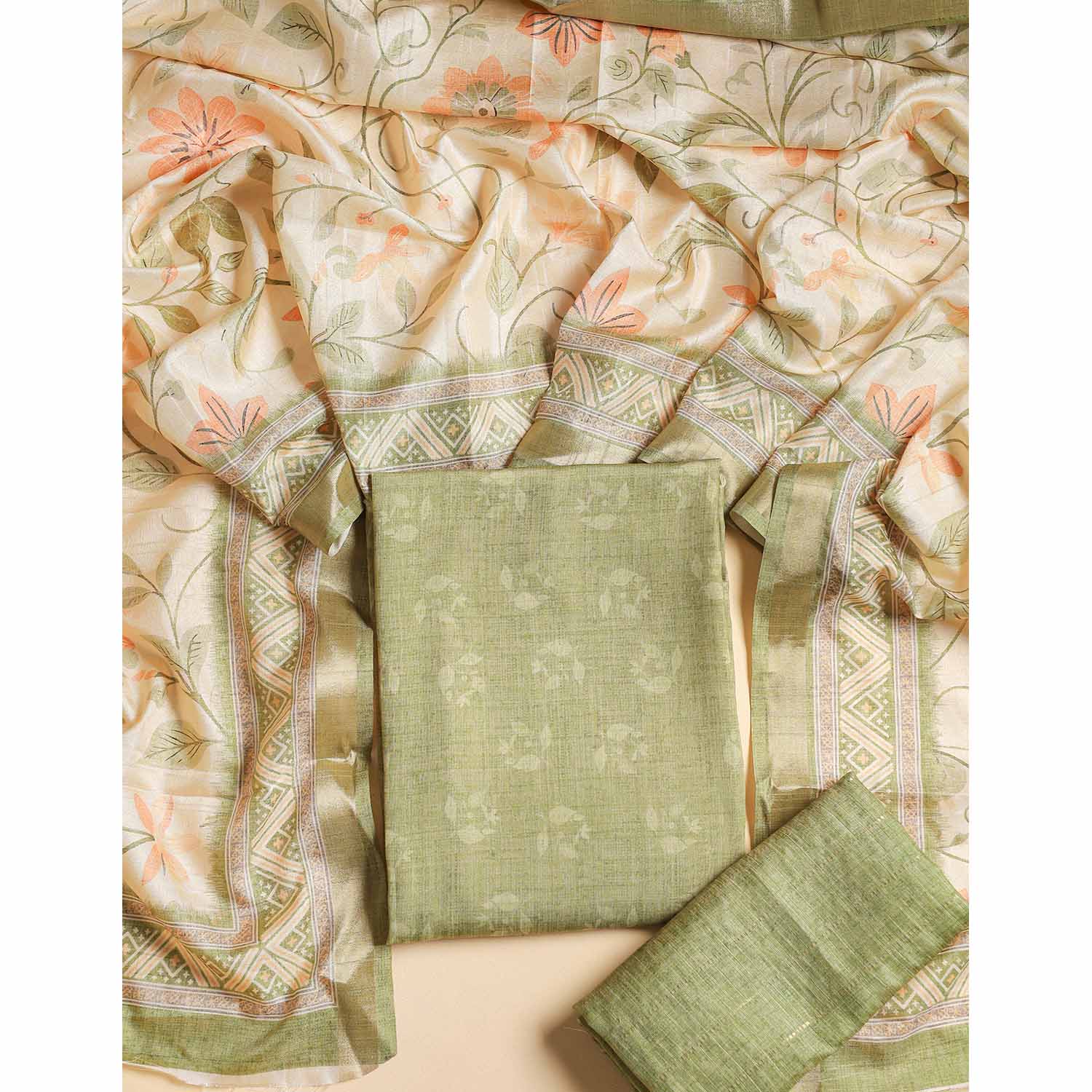 SEMI TUSSAR SUIT SET