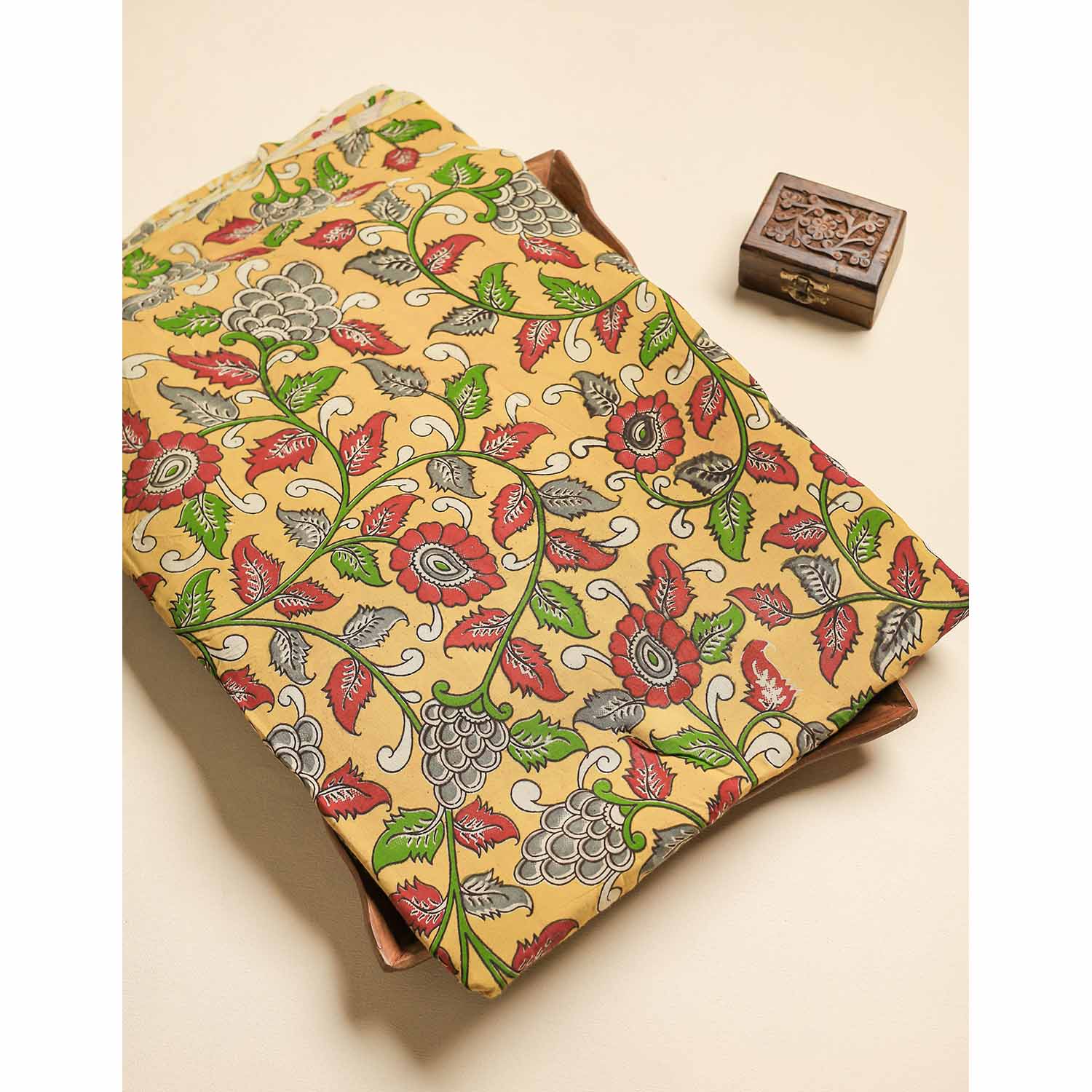 ASSAM SILK KALAMKARI FABRIC