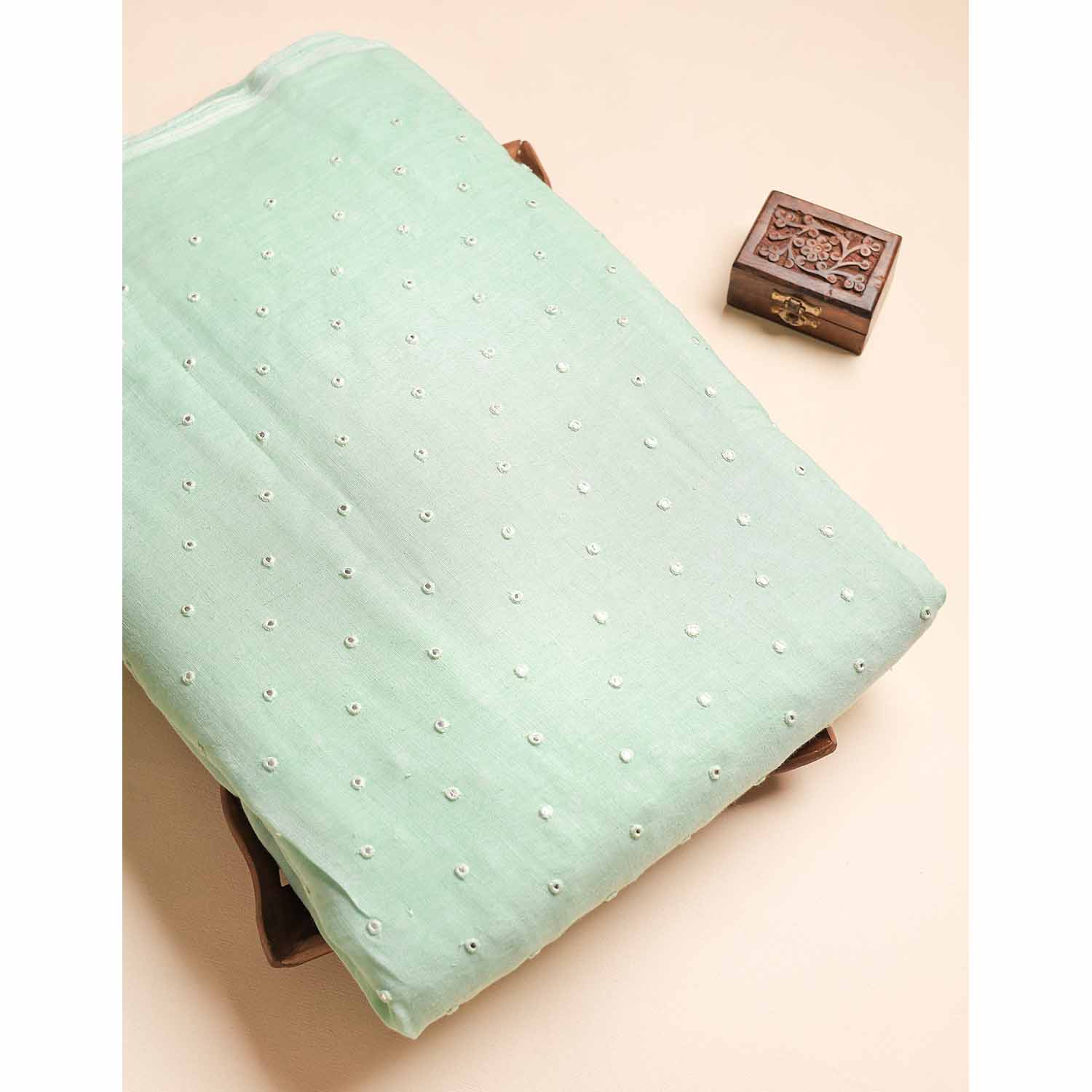 PURE LEE LINEN MIRROR WORK FABRIC