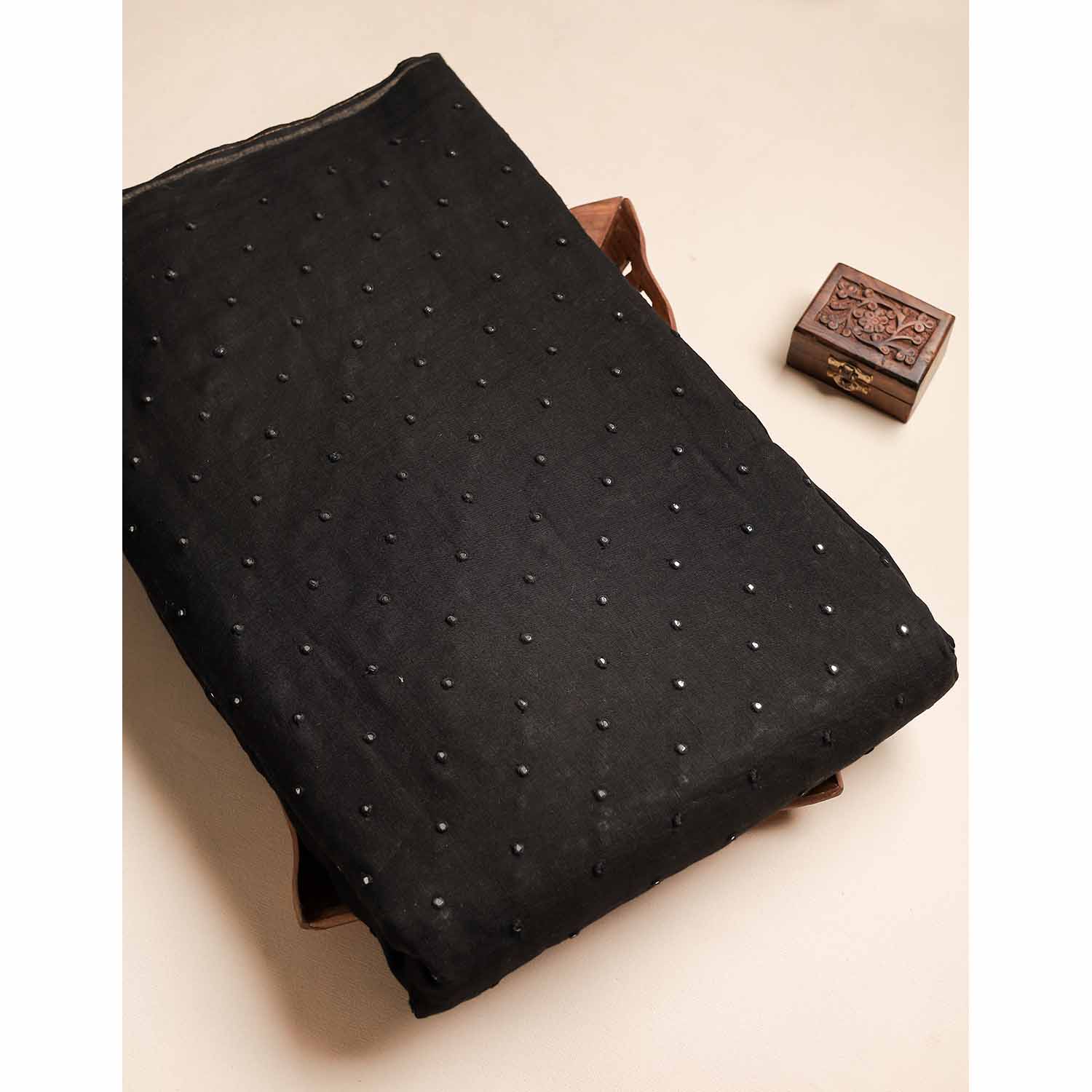 PURE LEE LINEN MIRROR WORK FABRIC