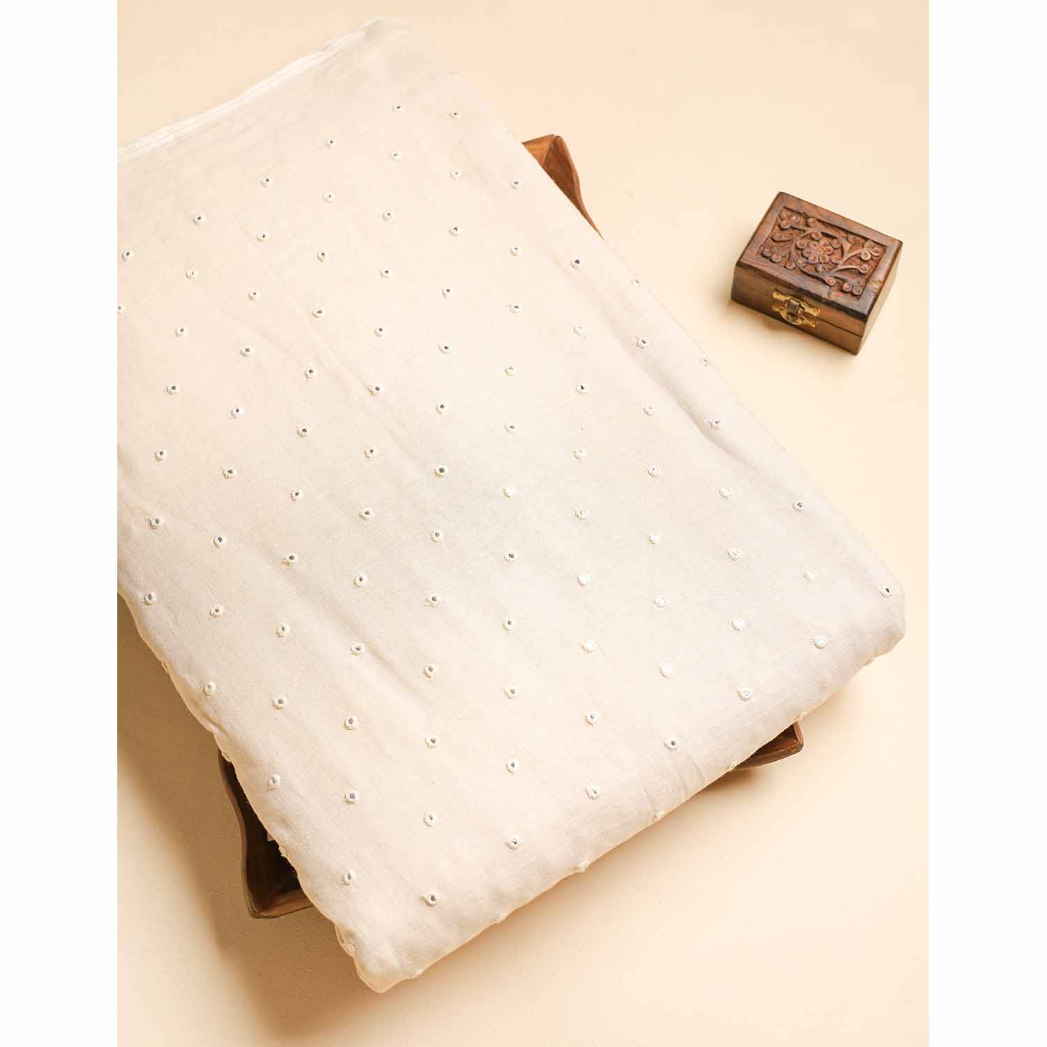 PURE LEE LINEN MIRROR WORK FABRIC