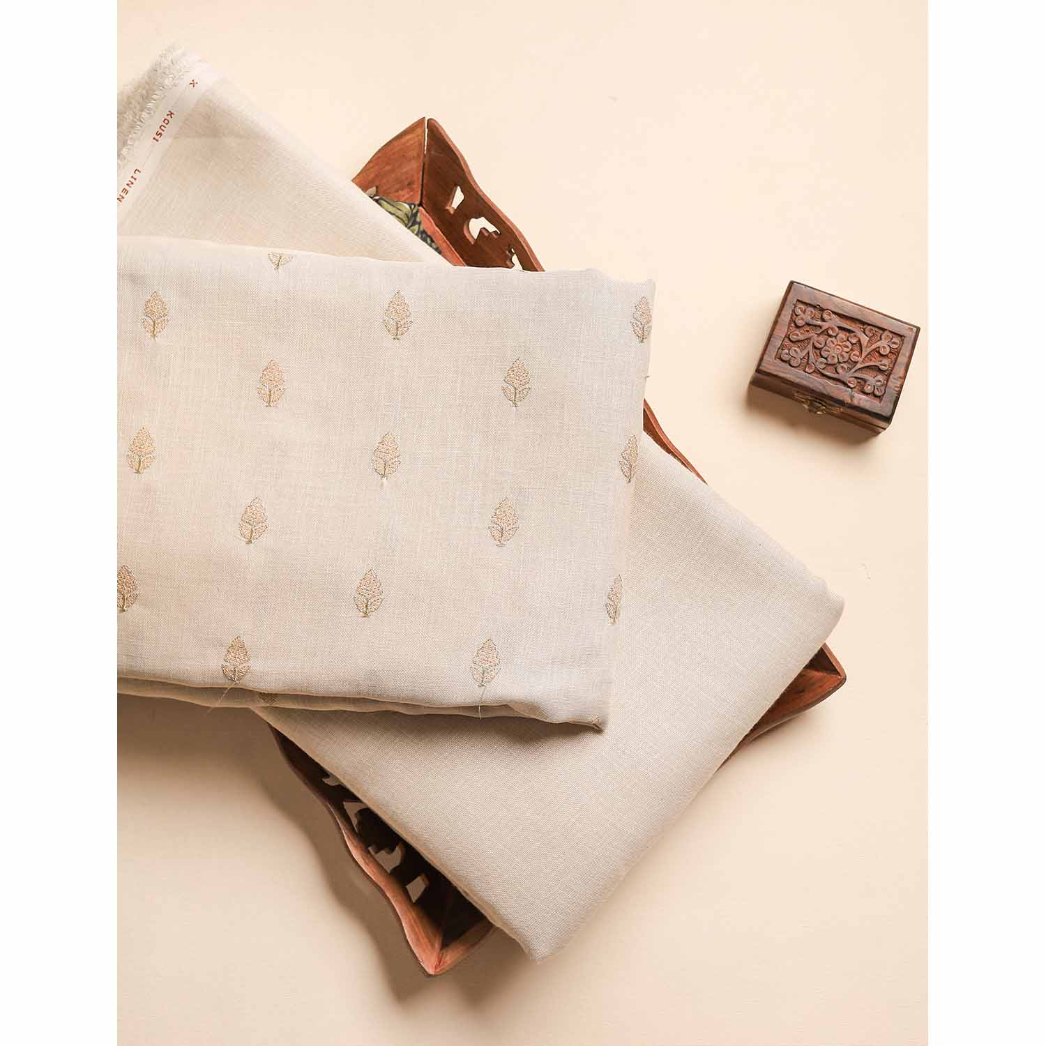 SEMI LINEN EMBROIDERED & PLAIN FABRICS