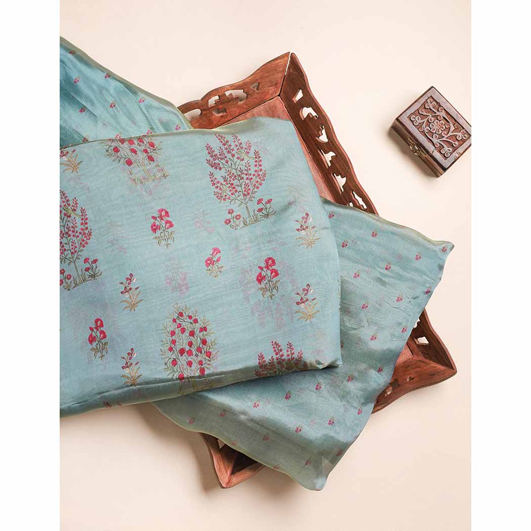 MALAI TISSUE SILK PRINTED FABRIC