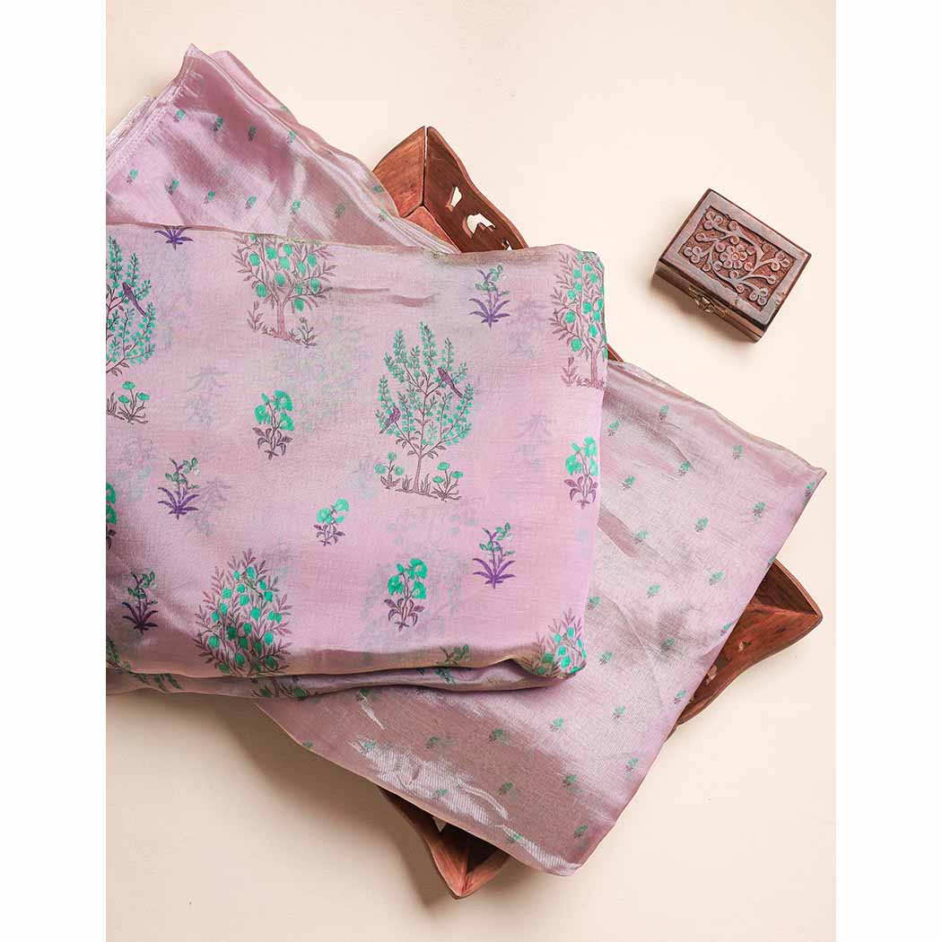 MALAI TISSUE SILK PRINTED FABRIC