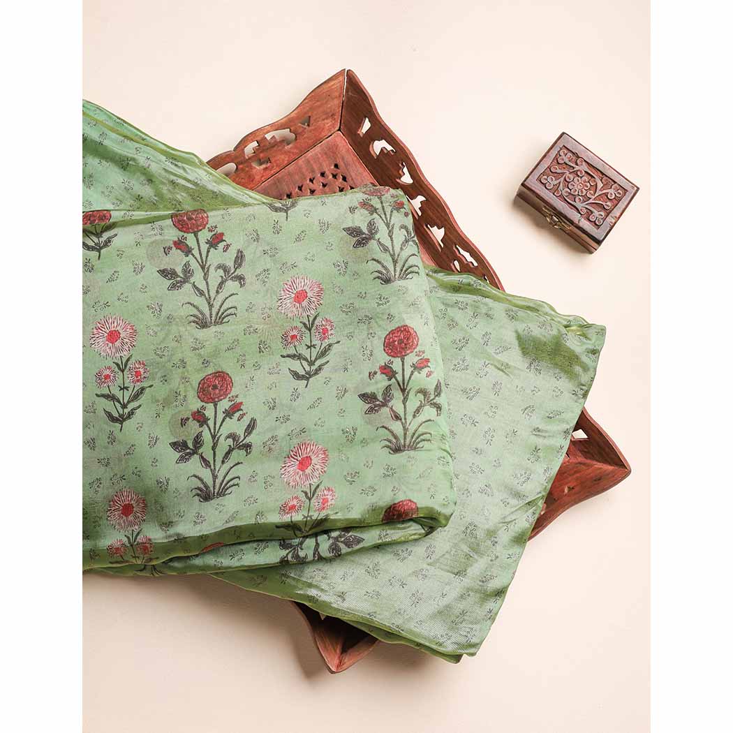 MALAI TISSUE SILK PRINTED FABRIC