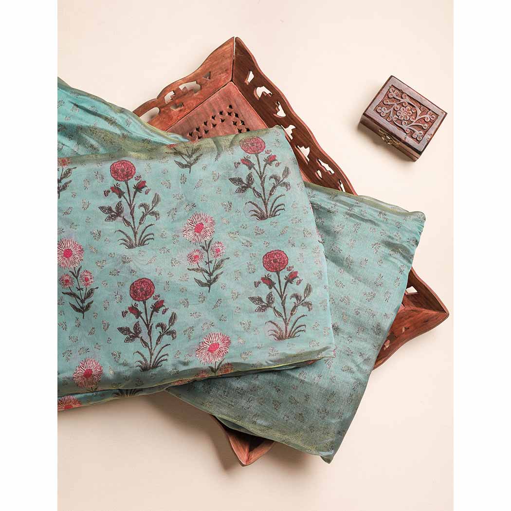 MALAI TISSUE SILK PRINTED FABRIC