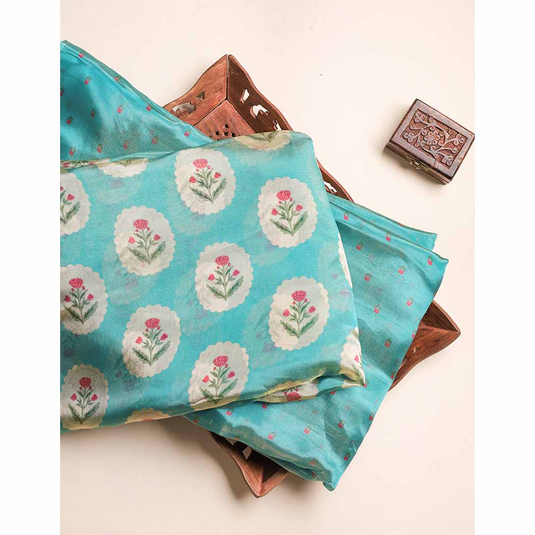 MALAI TISSUE SILK PRINTED FABRIC