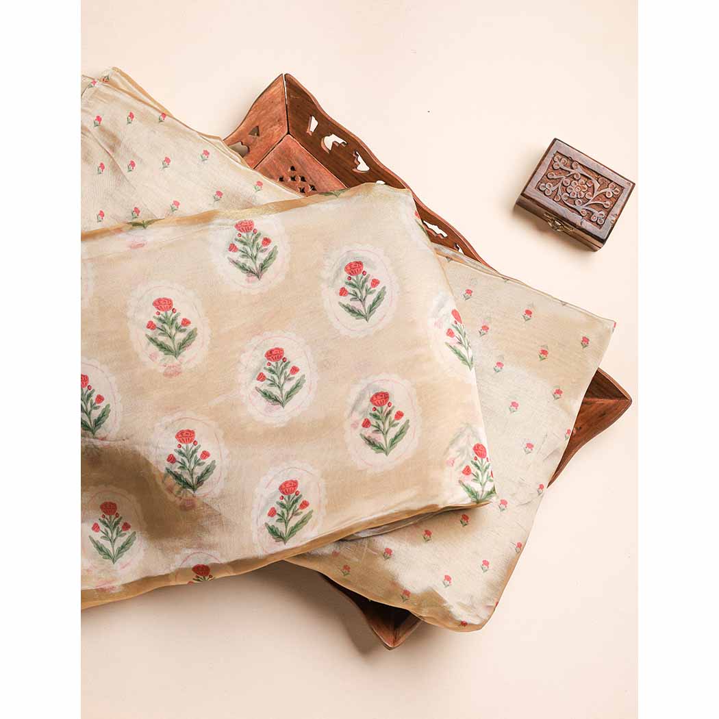 MALAI TISSUE SILK PRINTED FABRIC