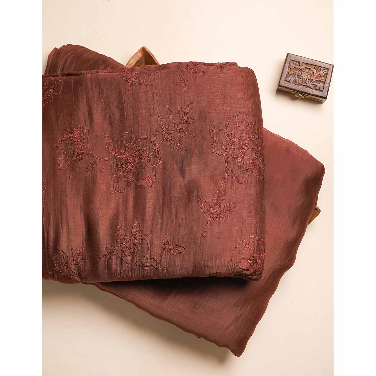 MUL CHANDERI EMBROIDERED FABRICS