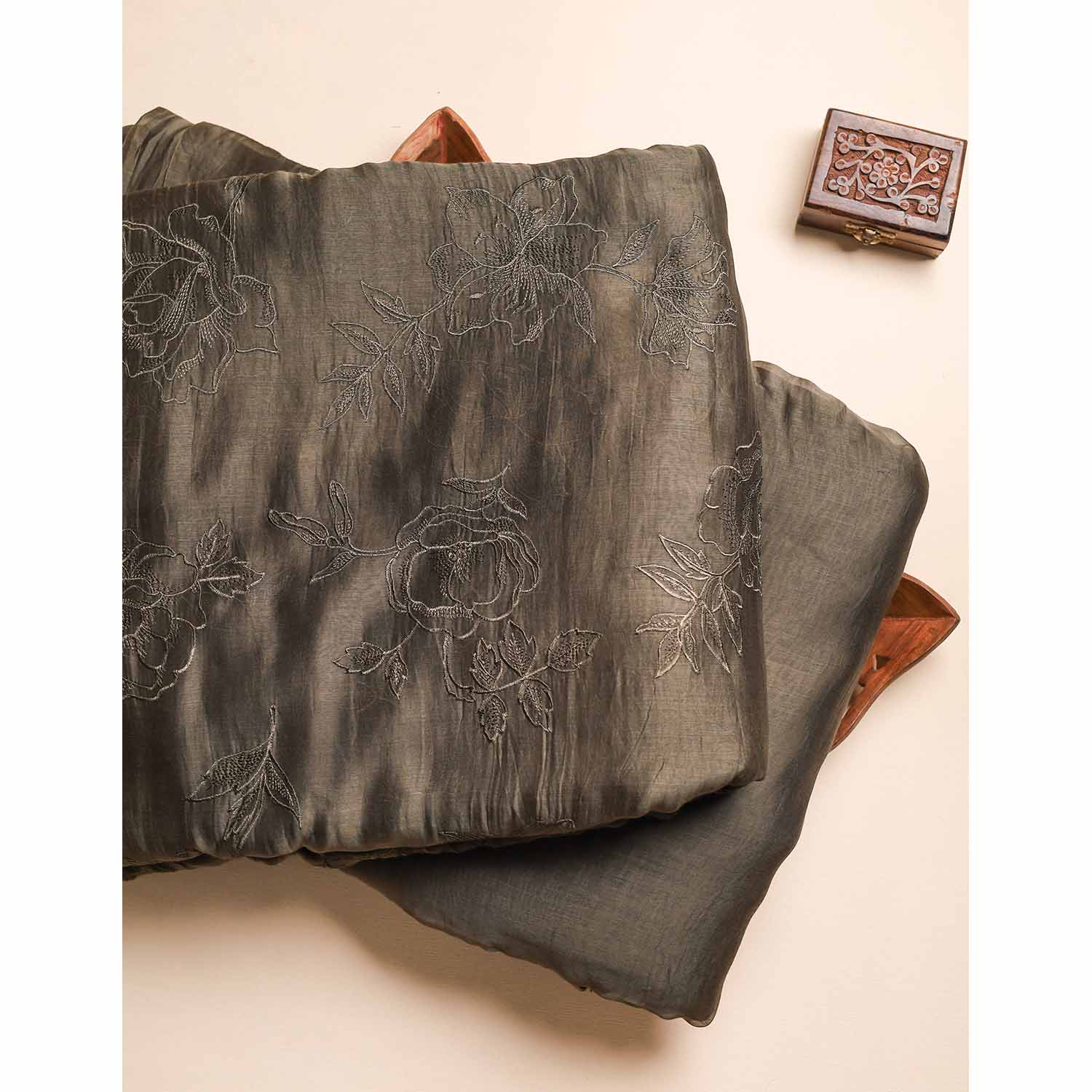 MUL CHANDERI EMBROIDERED FABRICS