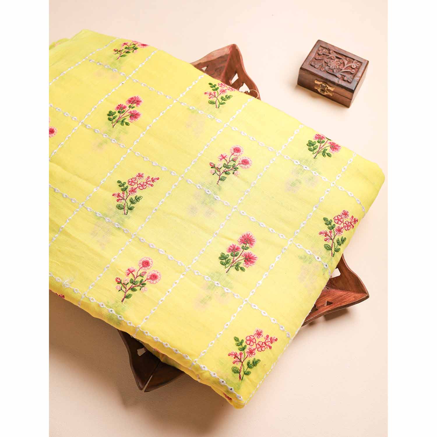 COTTON SLUB EMBROIDERY FABRIC