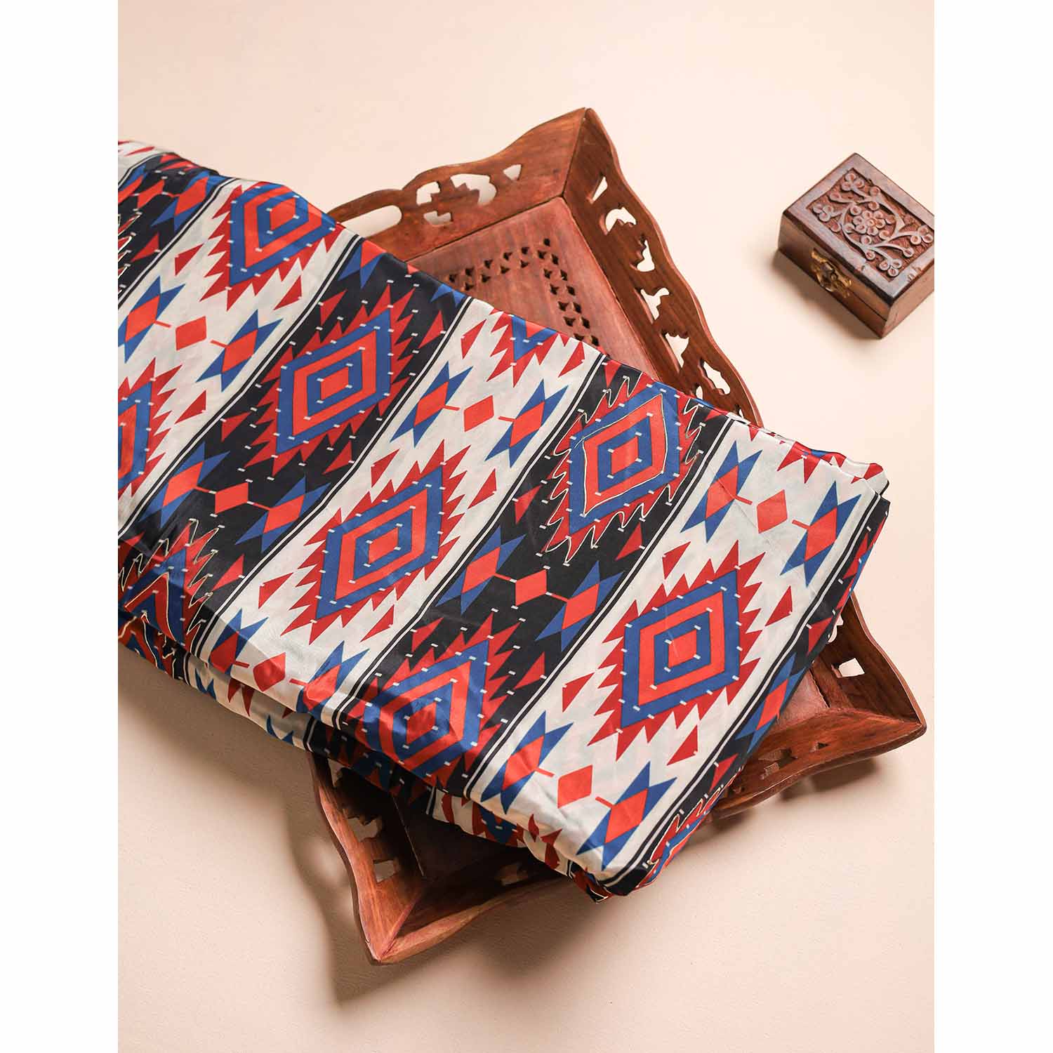 CREPE SILK FOIL PRINT FABRIC