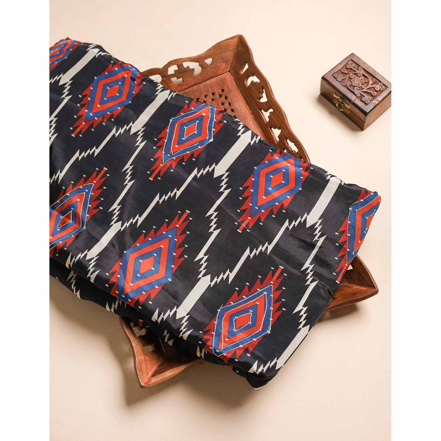 CREPE SILK FOIL PRINT FABRIC