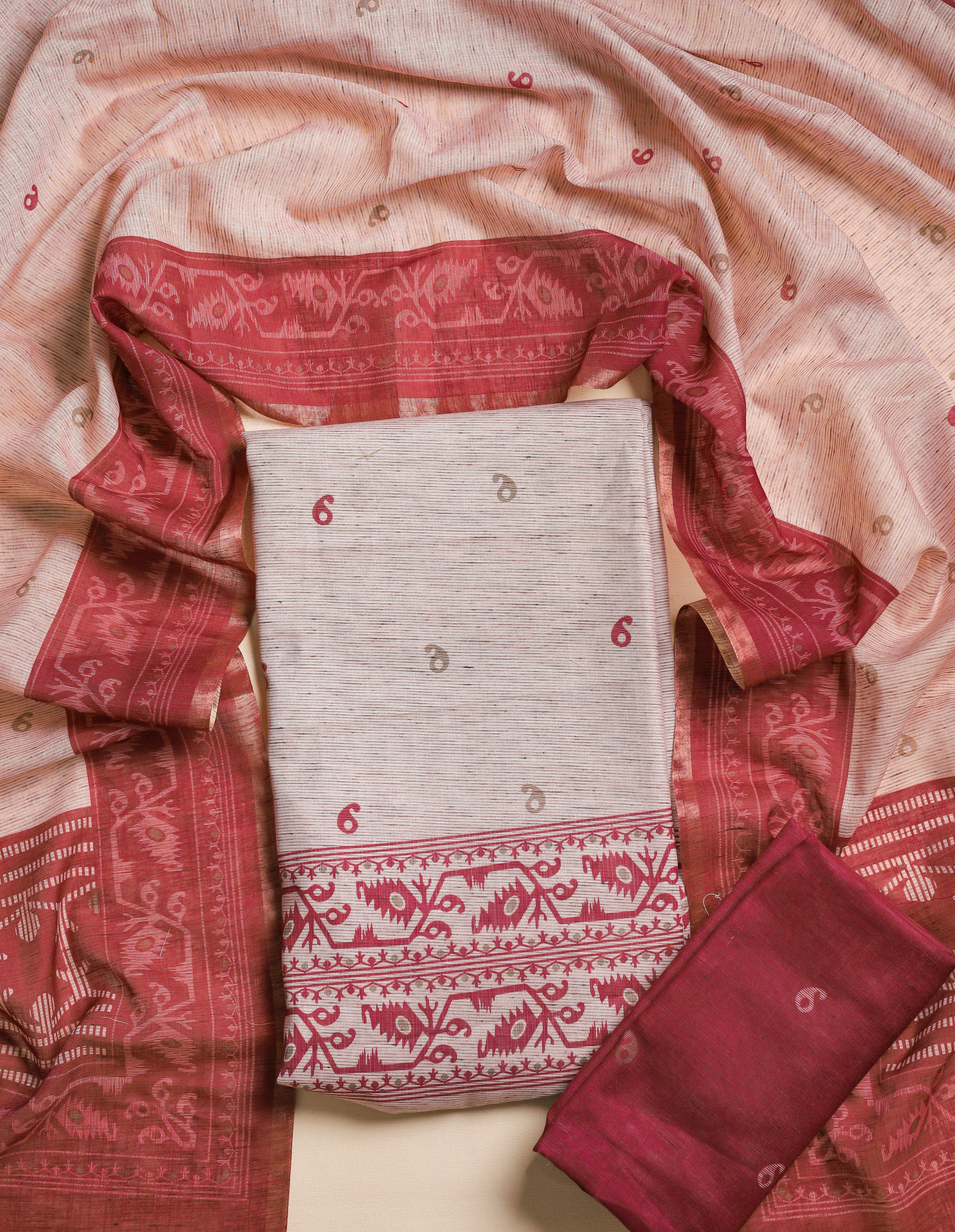 JAMDHANI PRINTED CHANDERI SUIT SET