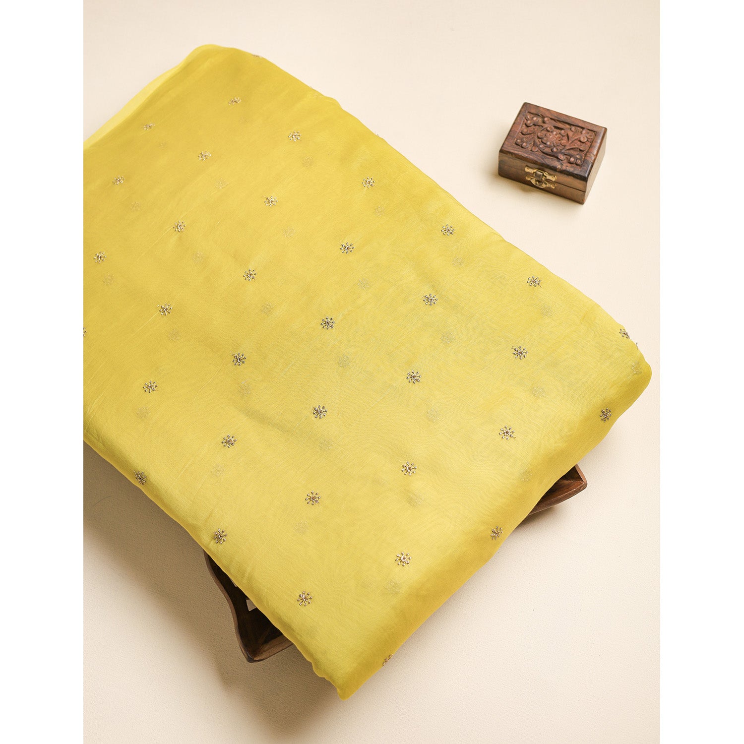 MUL CHANDERI EMBROIDERED FABRICS