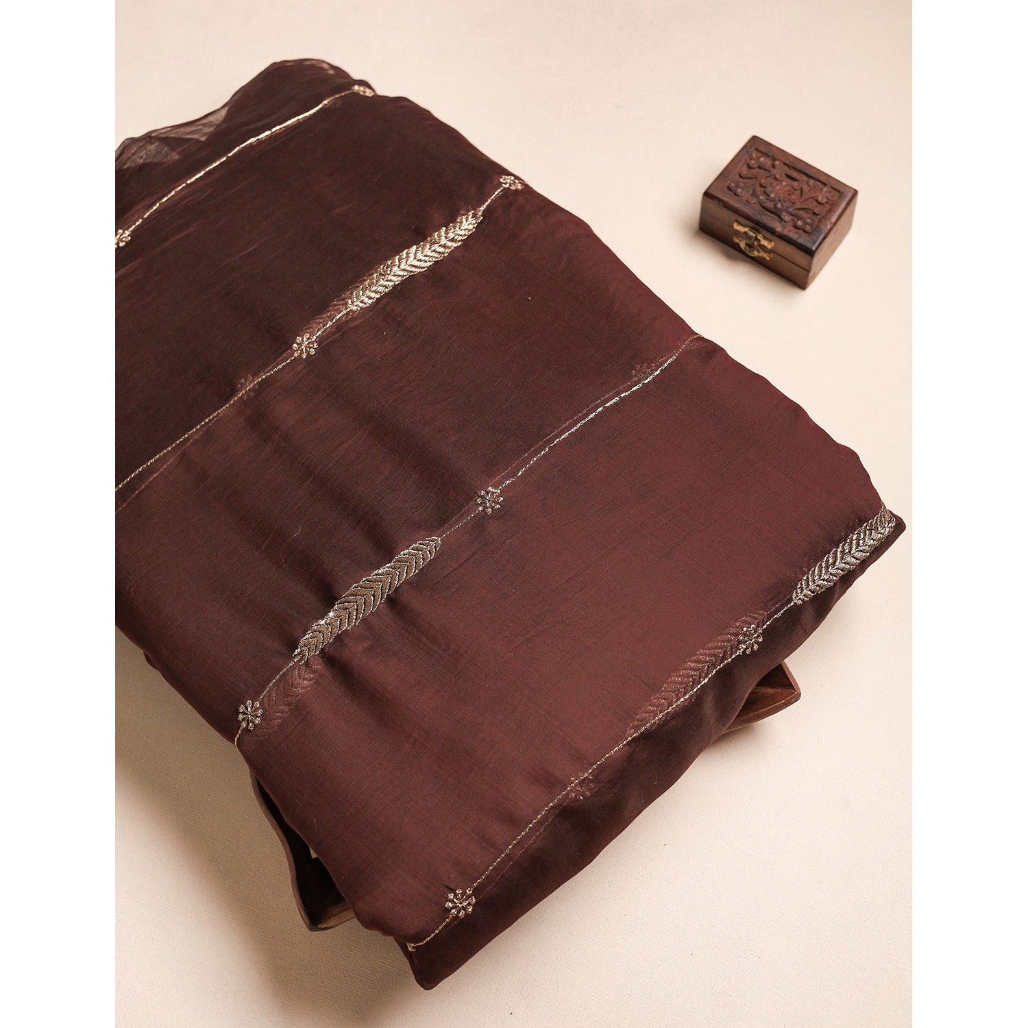 MUL CHANDERI EMBROIDERED FABRICS