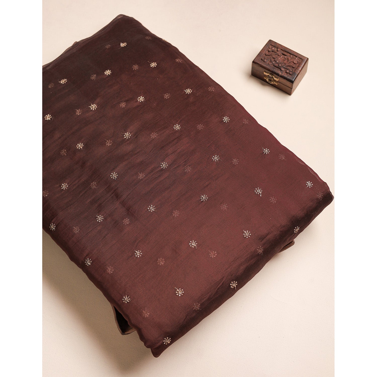 MUL CHANDERI EMBROIDERED FABRICS