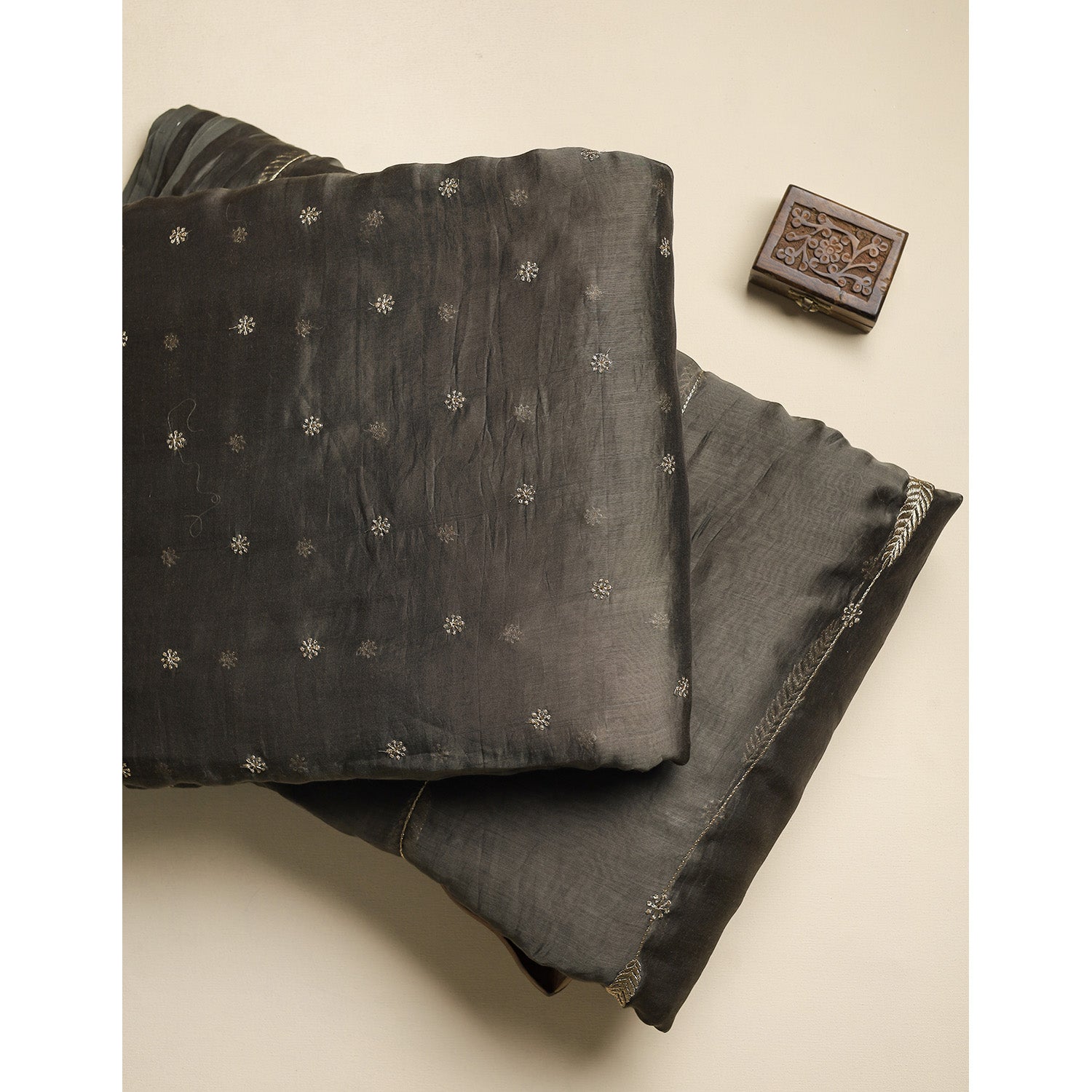 MUL CHANDERI EMBROIDERED FABRICS