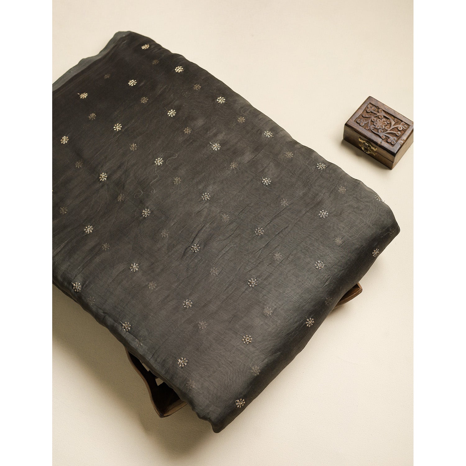 MUL CHANDERI EMBROIDERED FABRICS