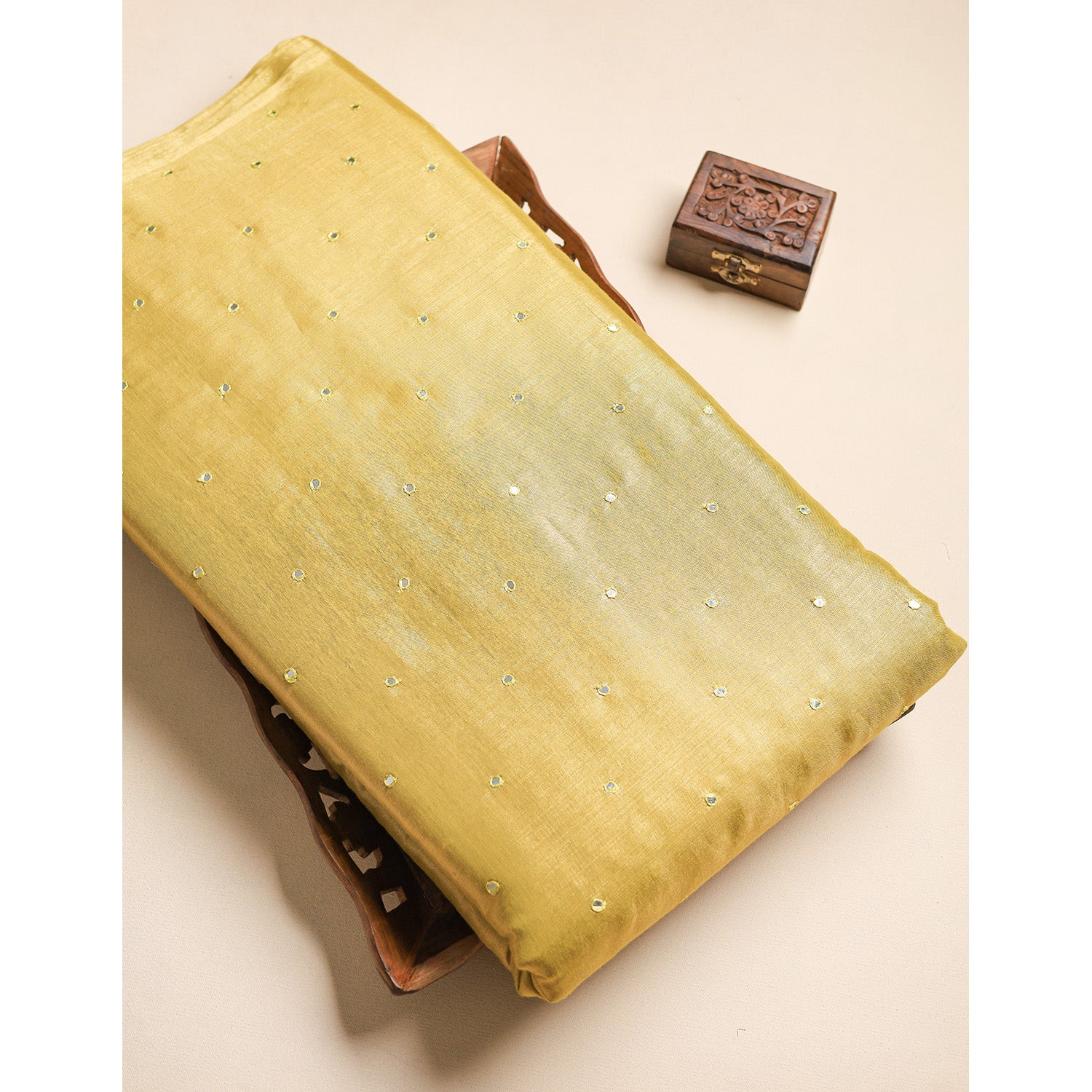 TISSUE MIRROR WORK FABRIC