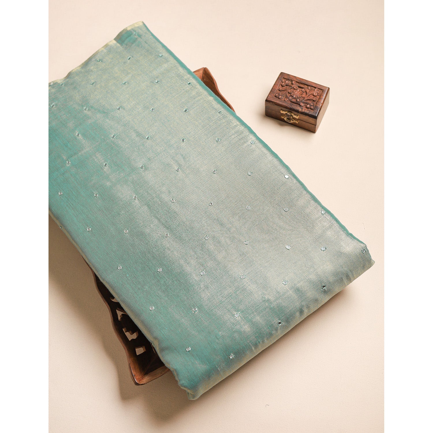 TISSUE MIRROR WORK FABRIC