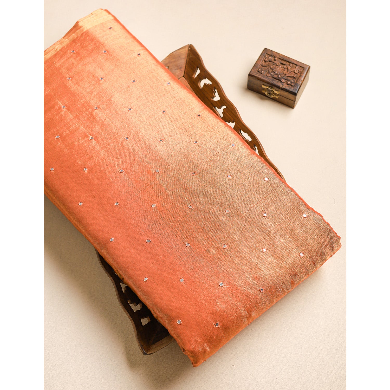 TISSUE MIRROR WORK FABRIC