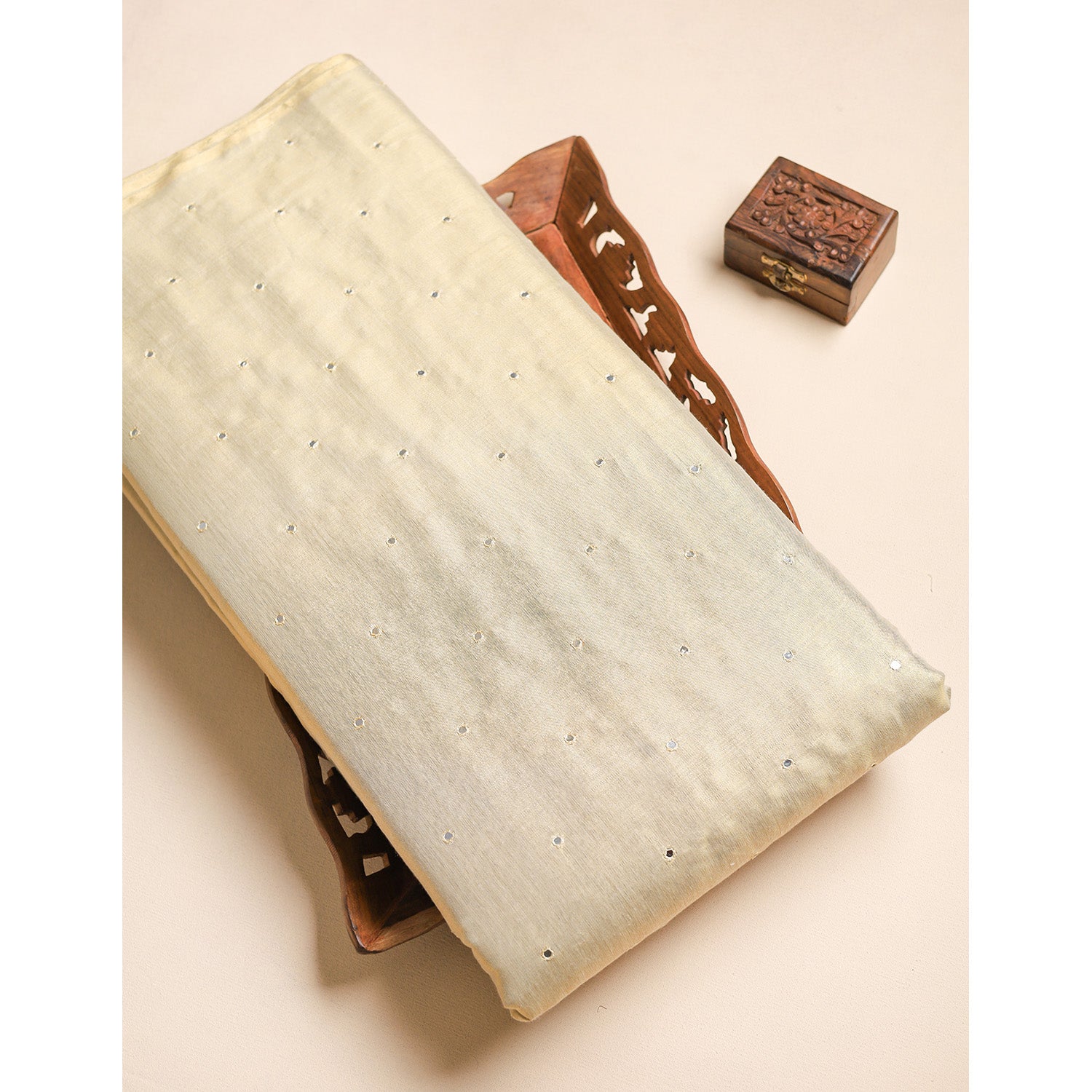 TISSUE MIRROR WORK FABRIC